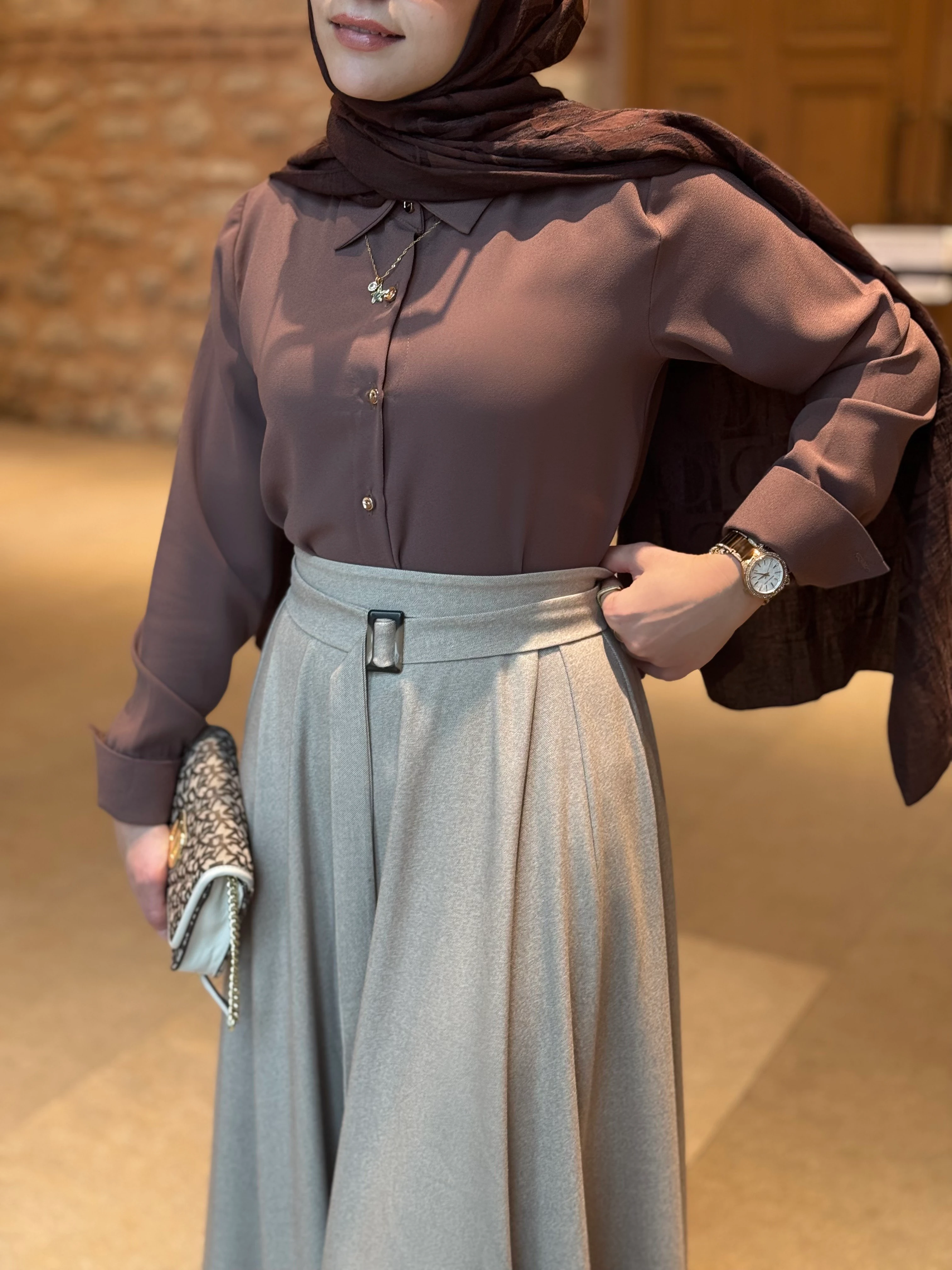 Nude - Süt Kahve Etek