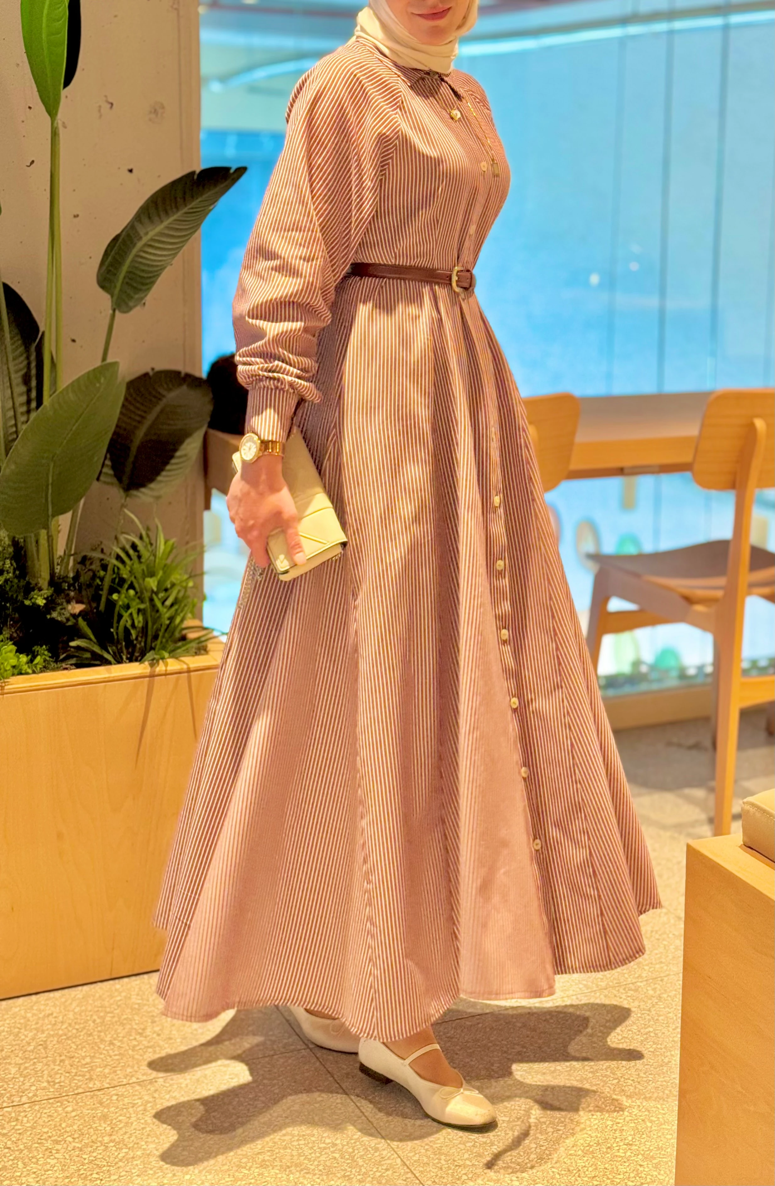 Bordo Gömlek Elbise