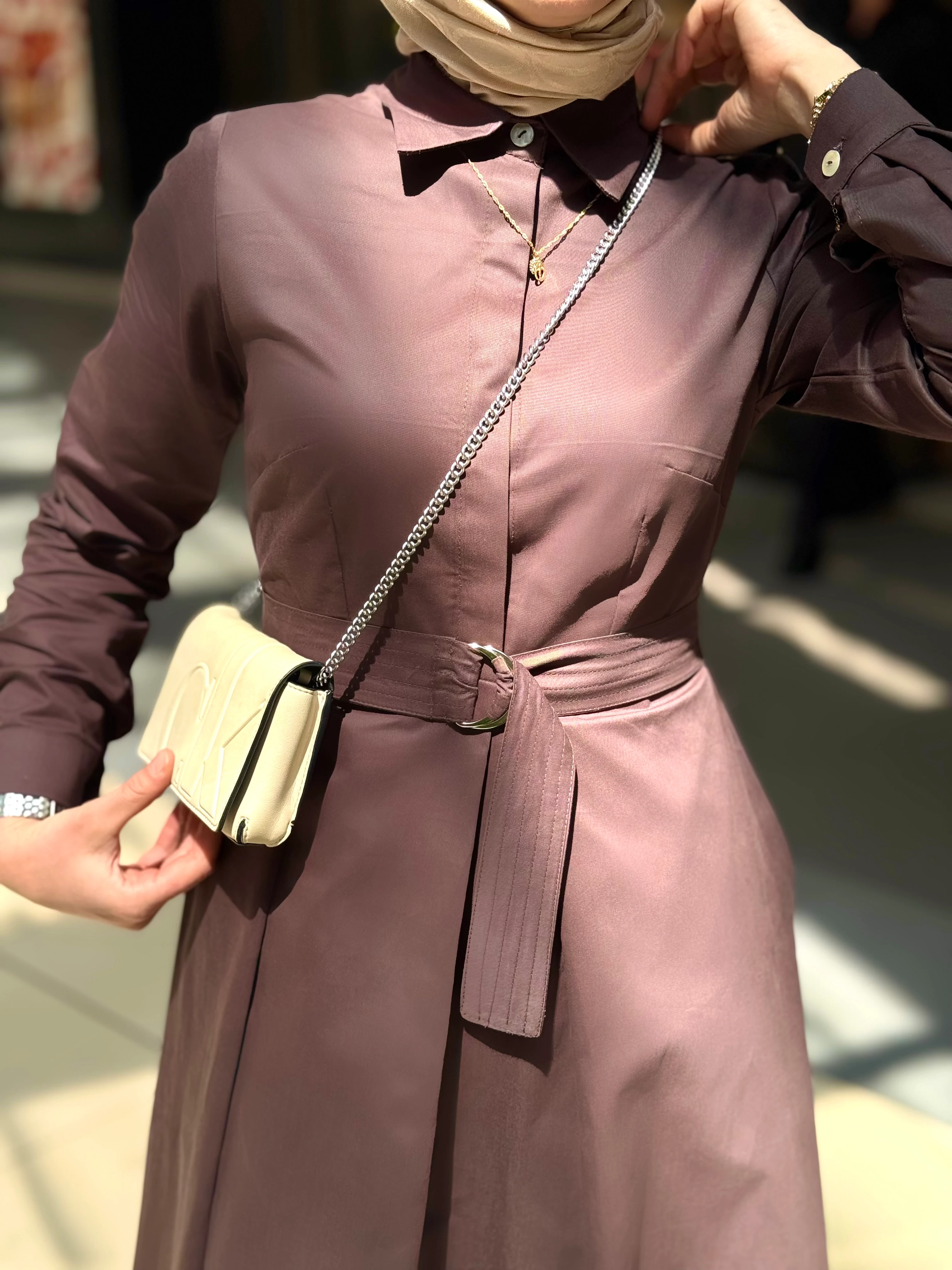 Charme – Kahverengi Cepli Elbise