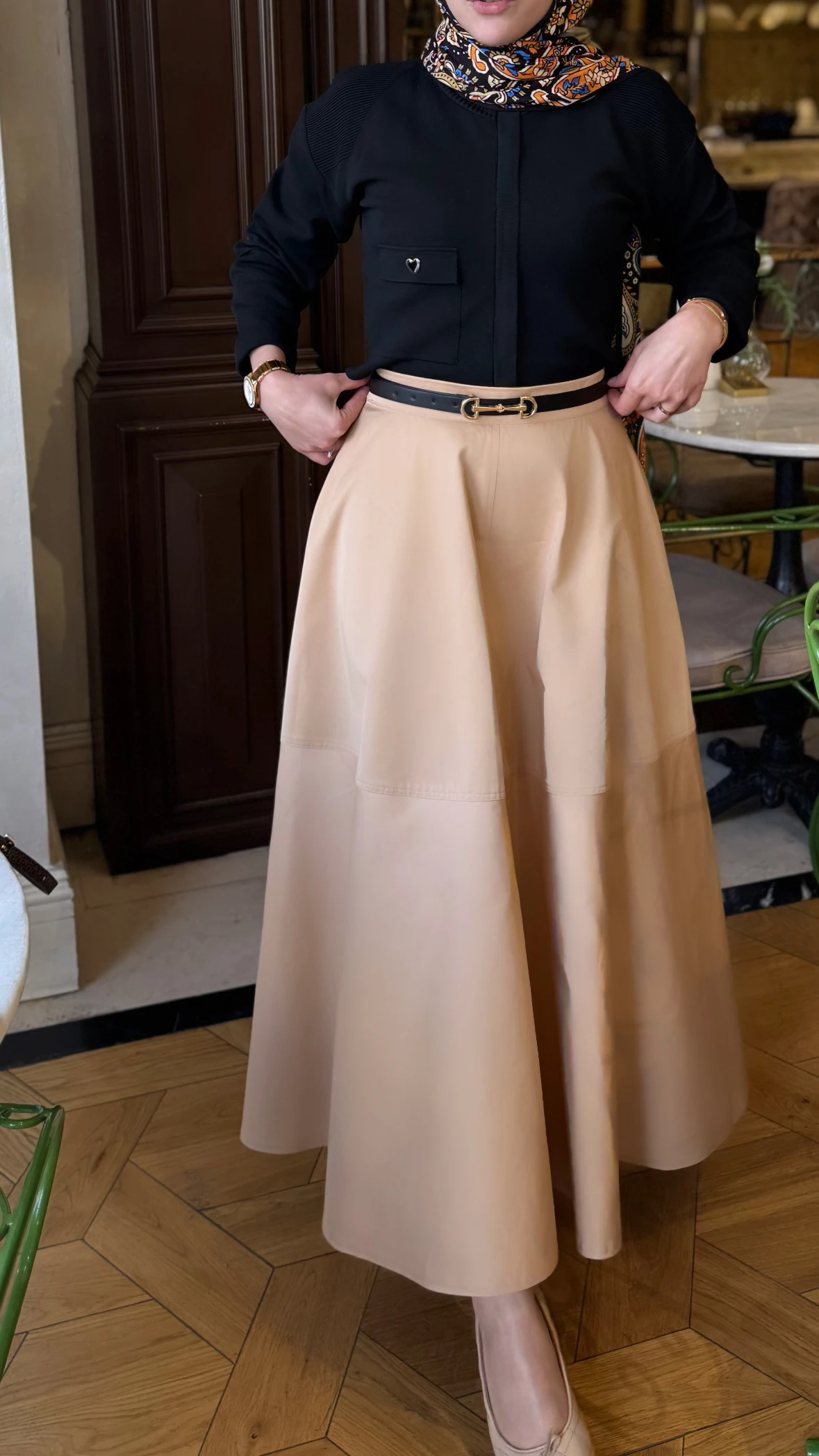 Alya - Bej Kanvas Etek