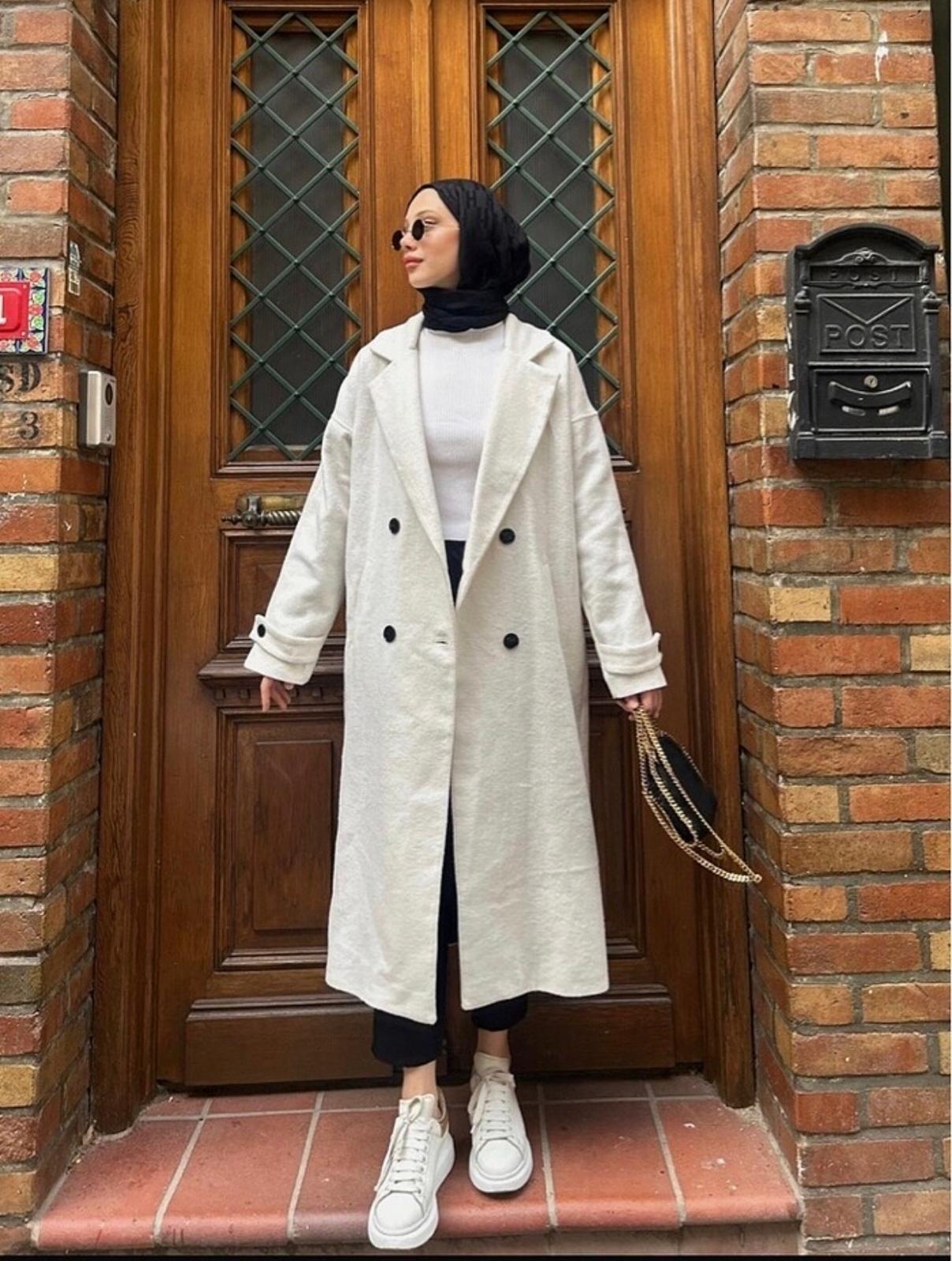 Nalia Krem Oversize Kaşe Kaban TNS-4114
