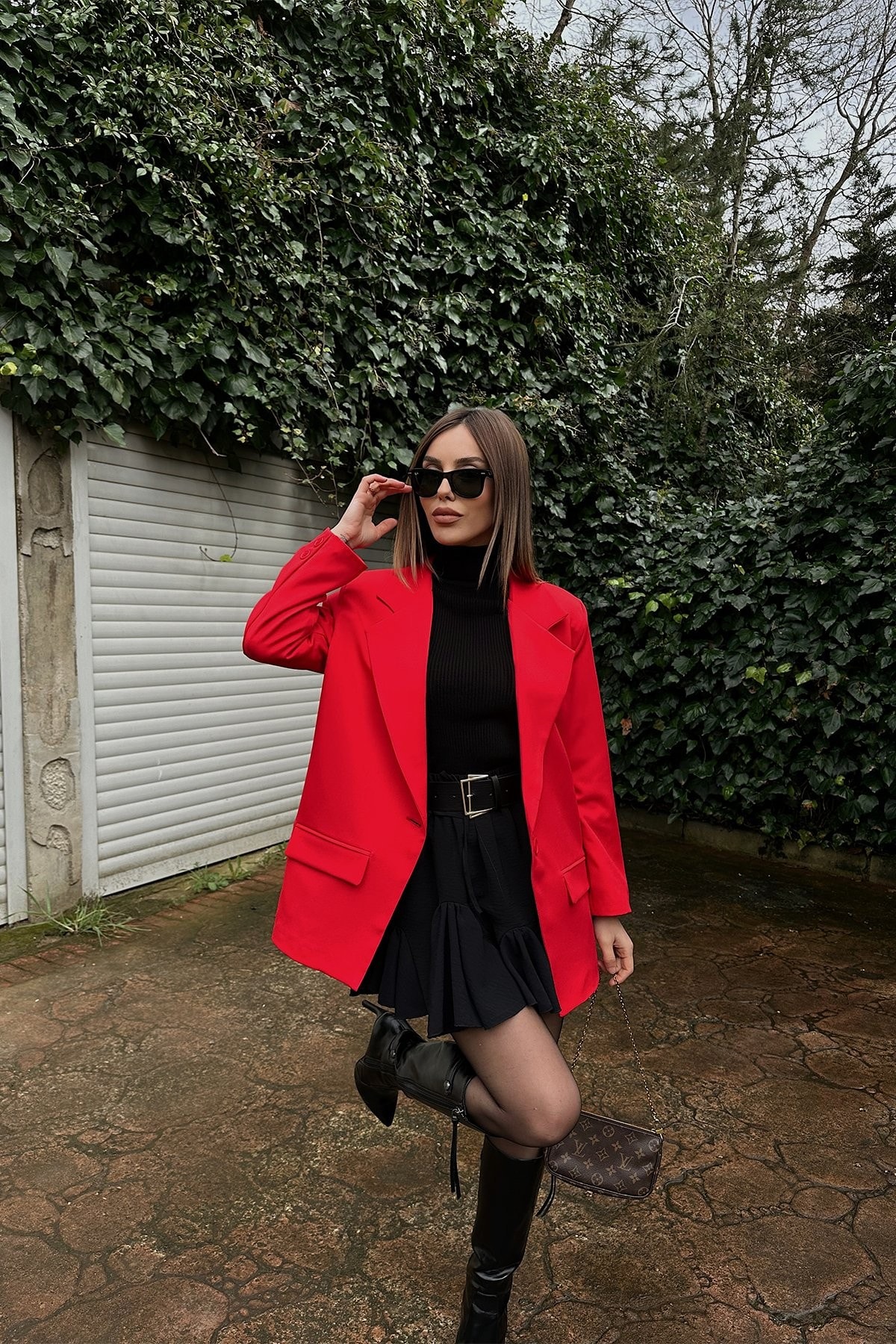 Selina Kruvaze Yaka Önü Düğmeli Ceket TNS-1111