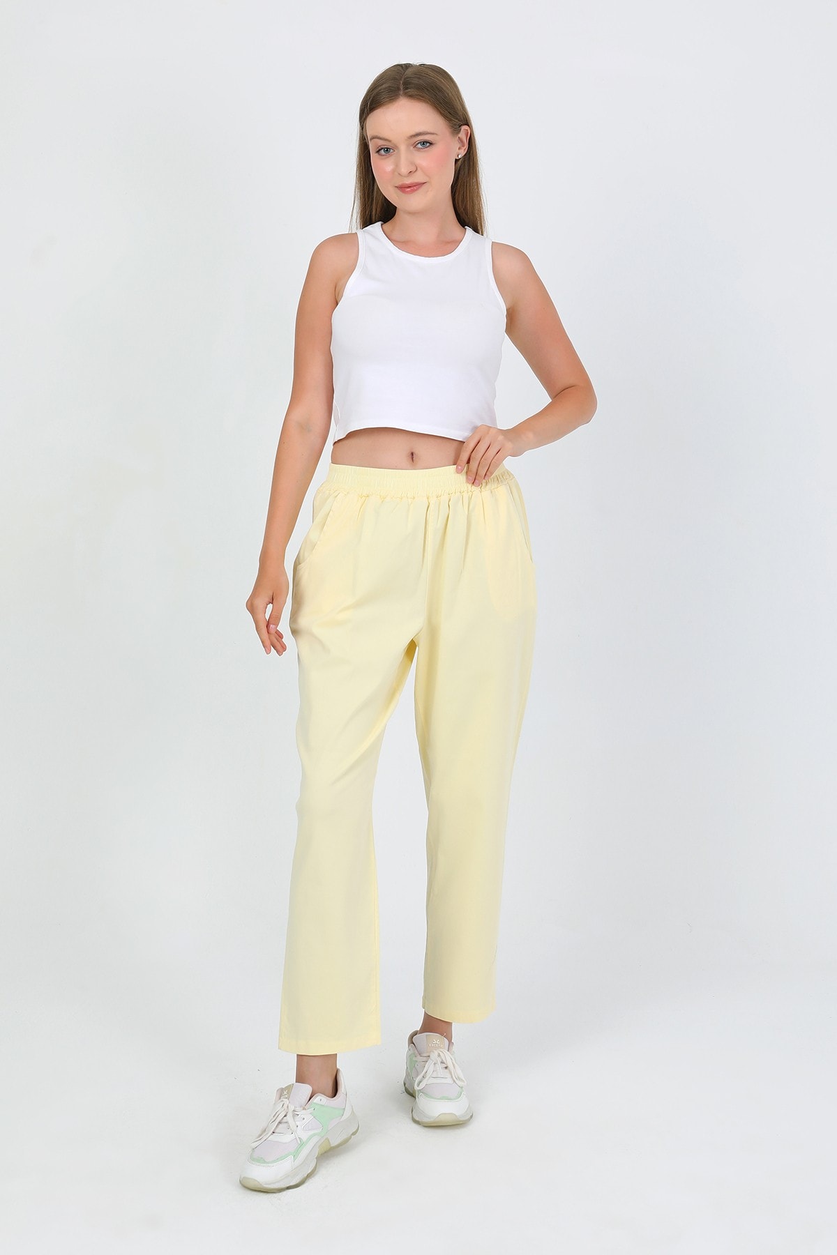 Nomira Beli Lastikli Gabardin Pantolon TNS-4156