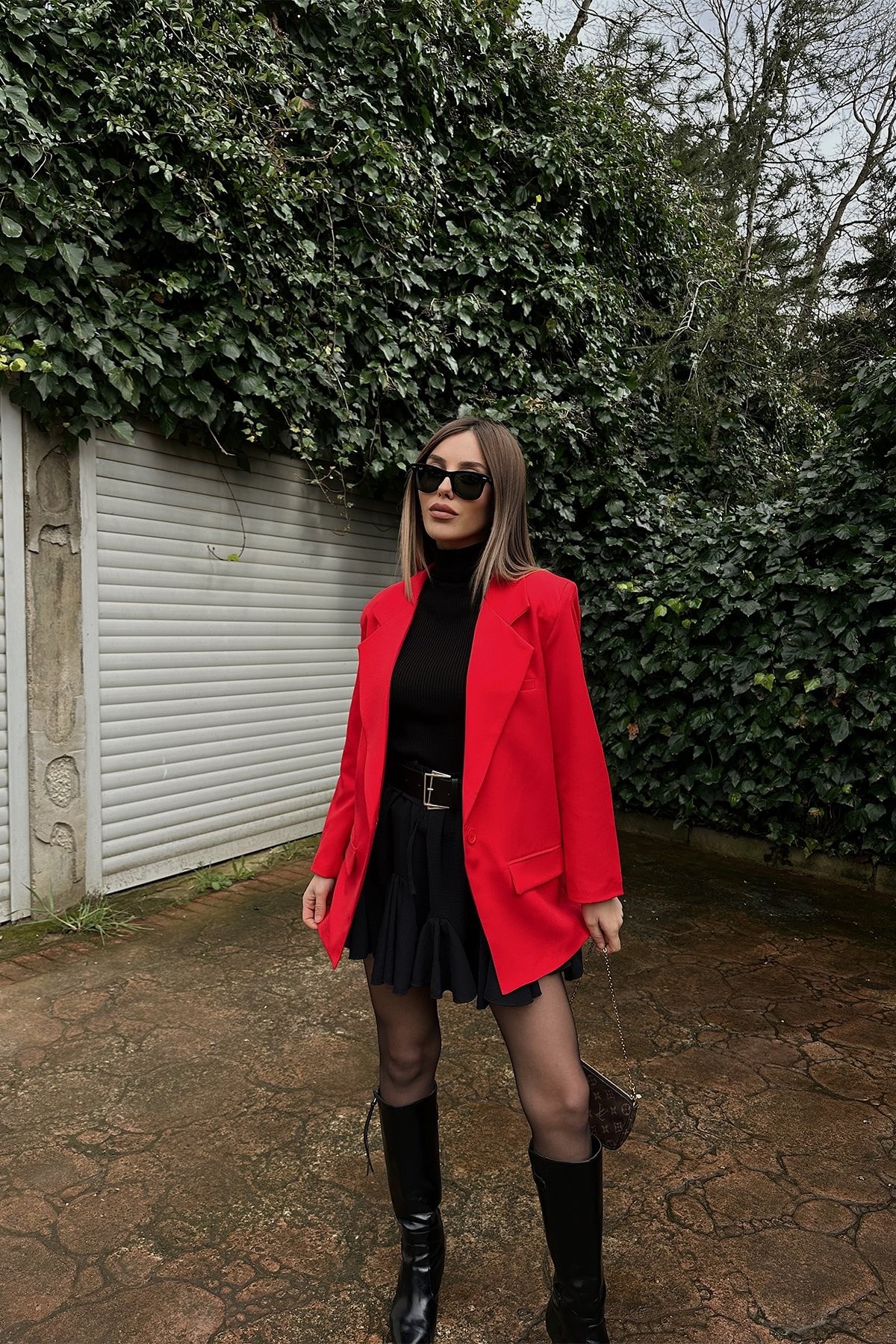 Selina Kruvaze Yaka Önü Düğmeli Ceket TNS-1111