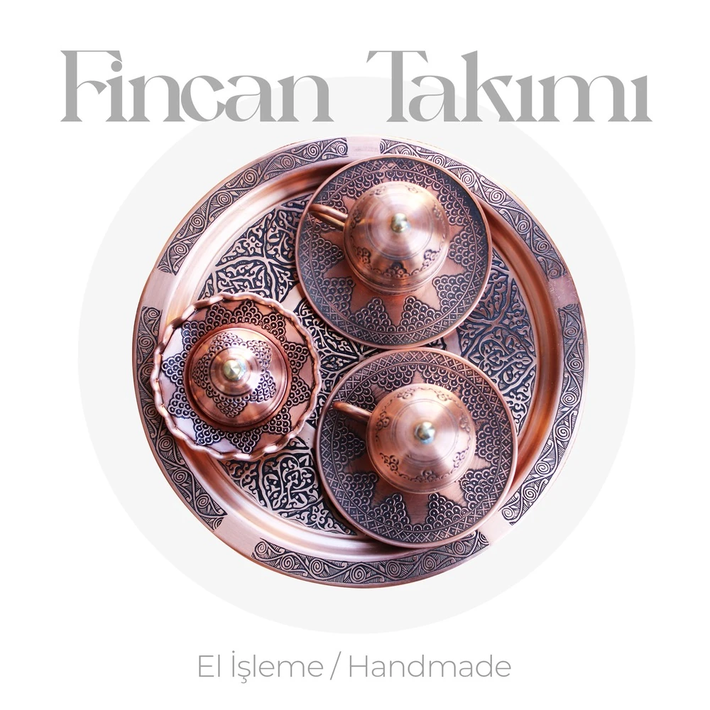 EL İŞLEME BAKIR 2'LI FİNCAN TAKIMI
