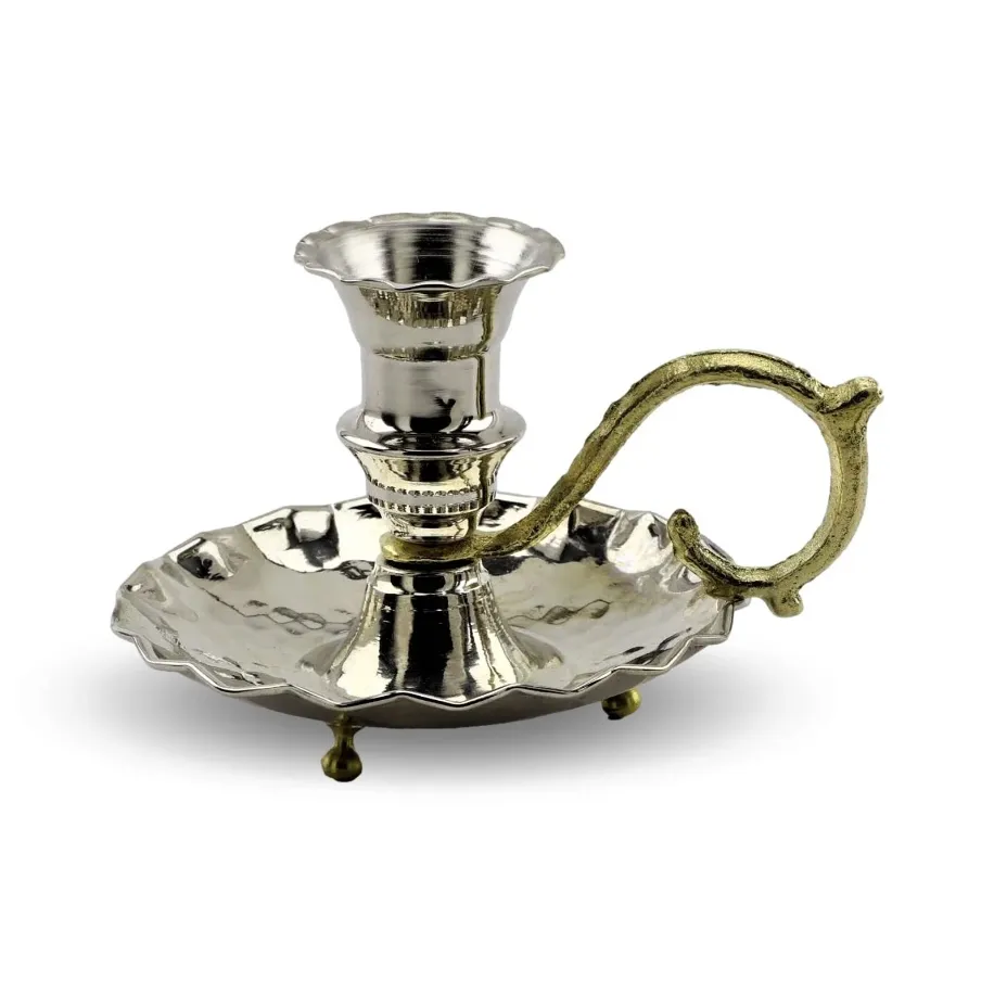 Küçük El İşçiliği Bakır Mumluk – 3 Renk Seçenekli