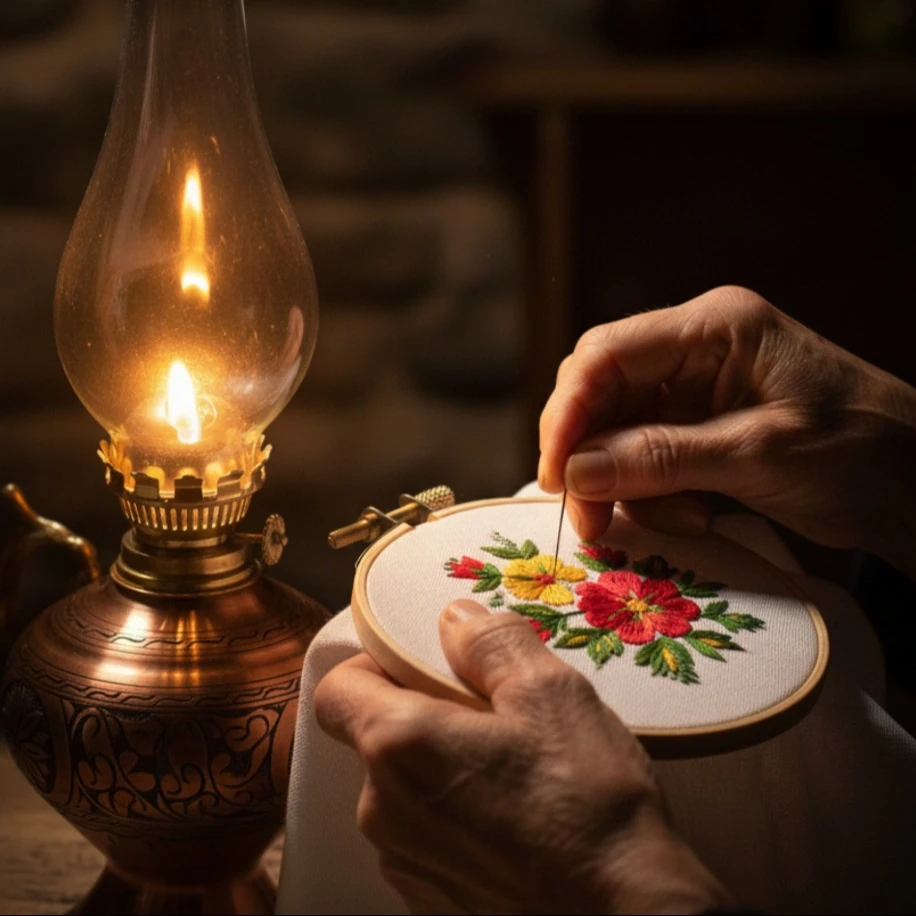 El İşçiliği Bakır Gaz Lambası | Otantik & Dekoratif