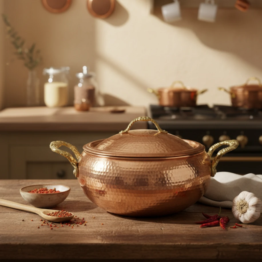 Dövme Bakır Trabzon Güveci 18 cm