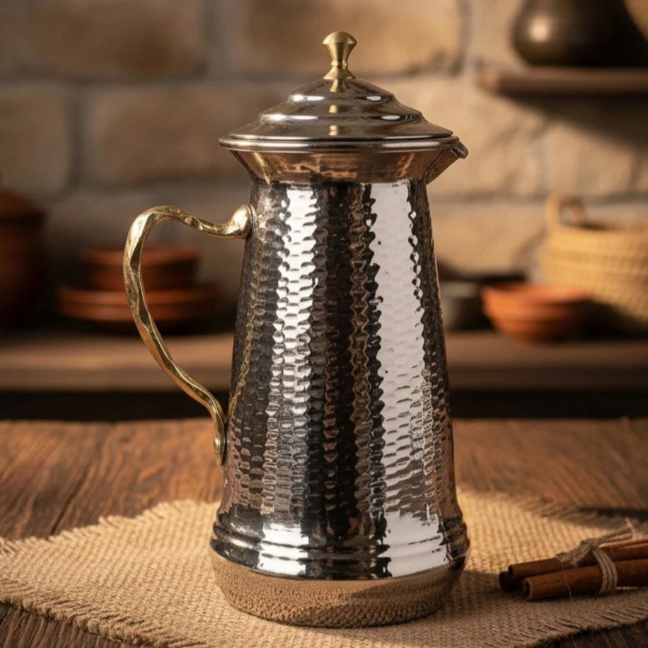 Bakır El Dövmeli Sürahi Kalaylı