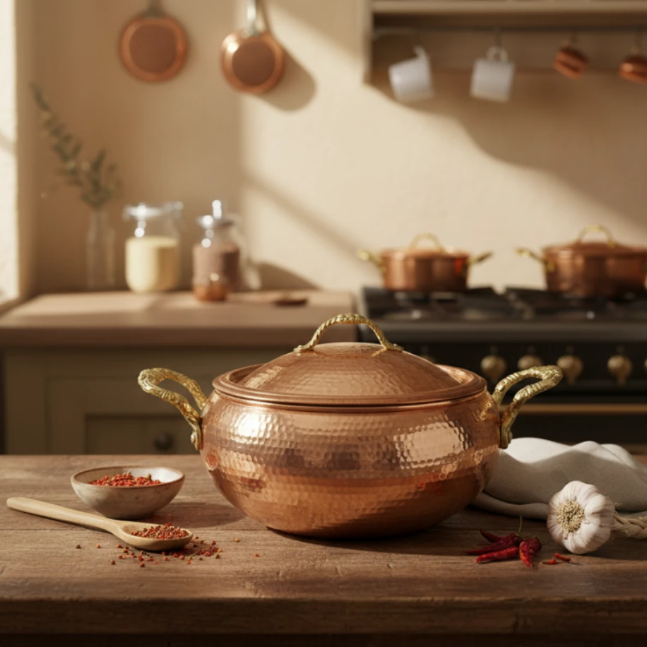 Dövme Bakır Trabzon Güveci 20 cm