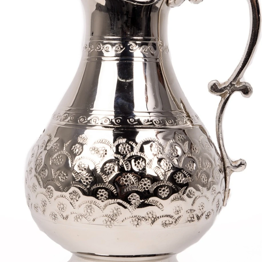 Bakır İşlemeli Sürahi ve 1 Adet Bakır Bardak