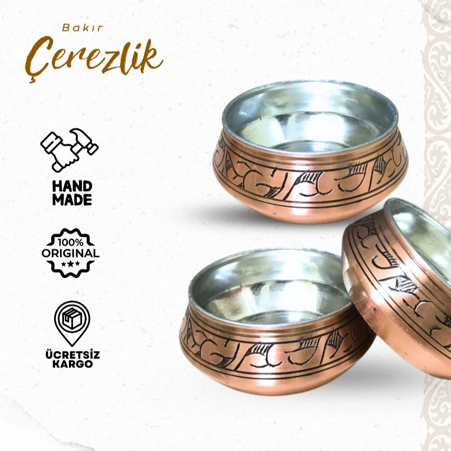 %100 BAKIR EL İŞLEME BAKIR ÇEREZLİK