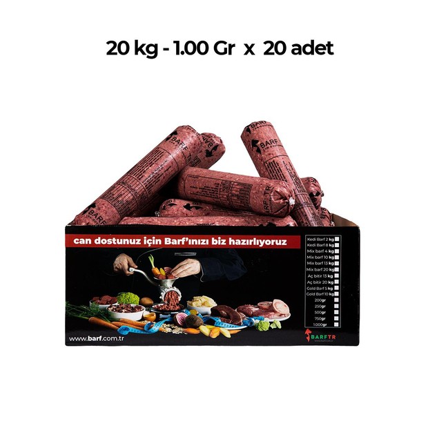 Mix Barf 20 kg Aç Bitir Paket Köpek Maması