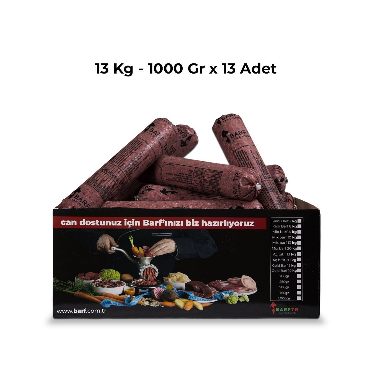 Mix Barf 13 kg Aç Bitir Paket Köpek Maması