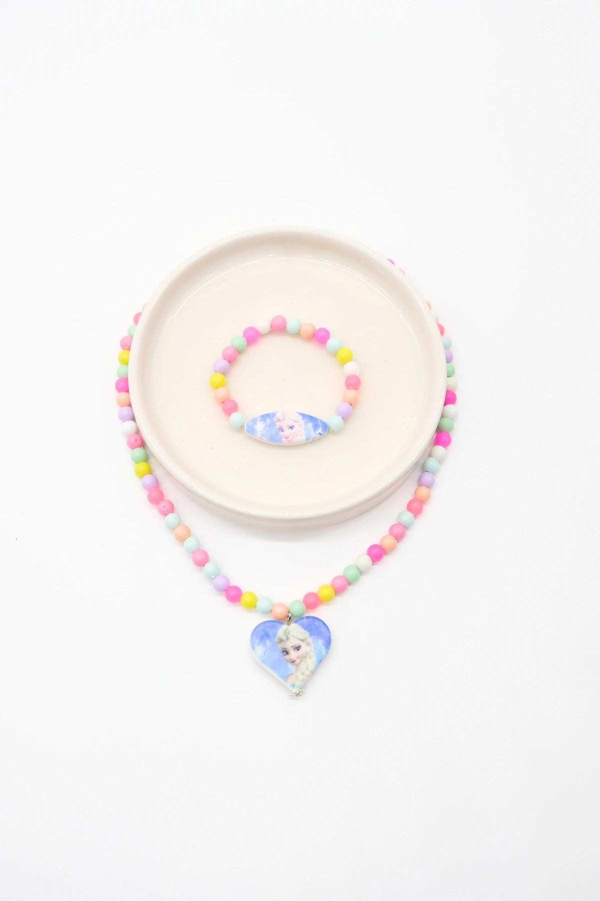 Çocuk Elsa Kolye Bileklik Set