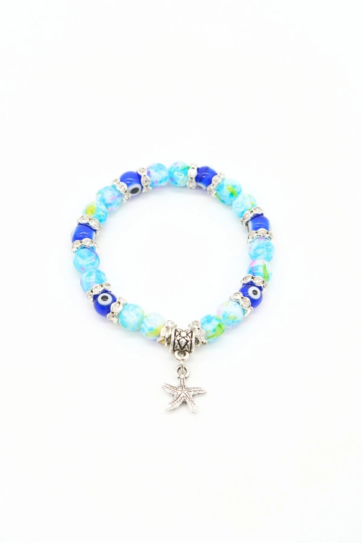 Seramik Ve Nazar Boncuklu Deniz Yıldızı Sallantılı Bileklik