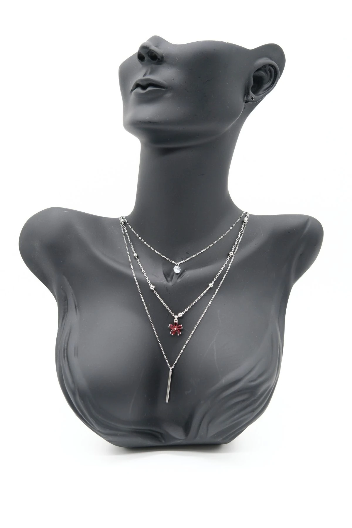 Çubuk & Çiçek Sallantılı Çelik Y Kolye