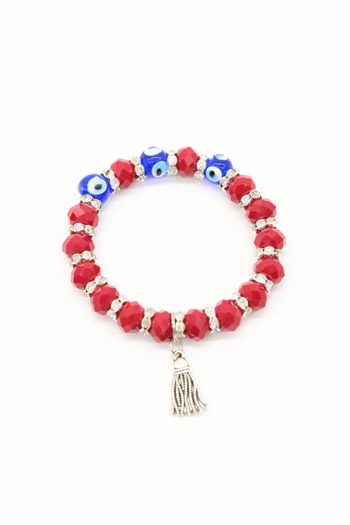 Kristal Taşlı Ve Nazar Boncuklu Bileklik