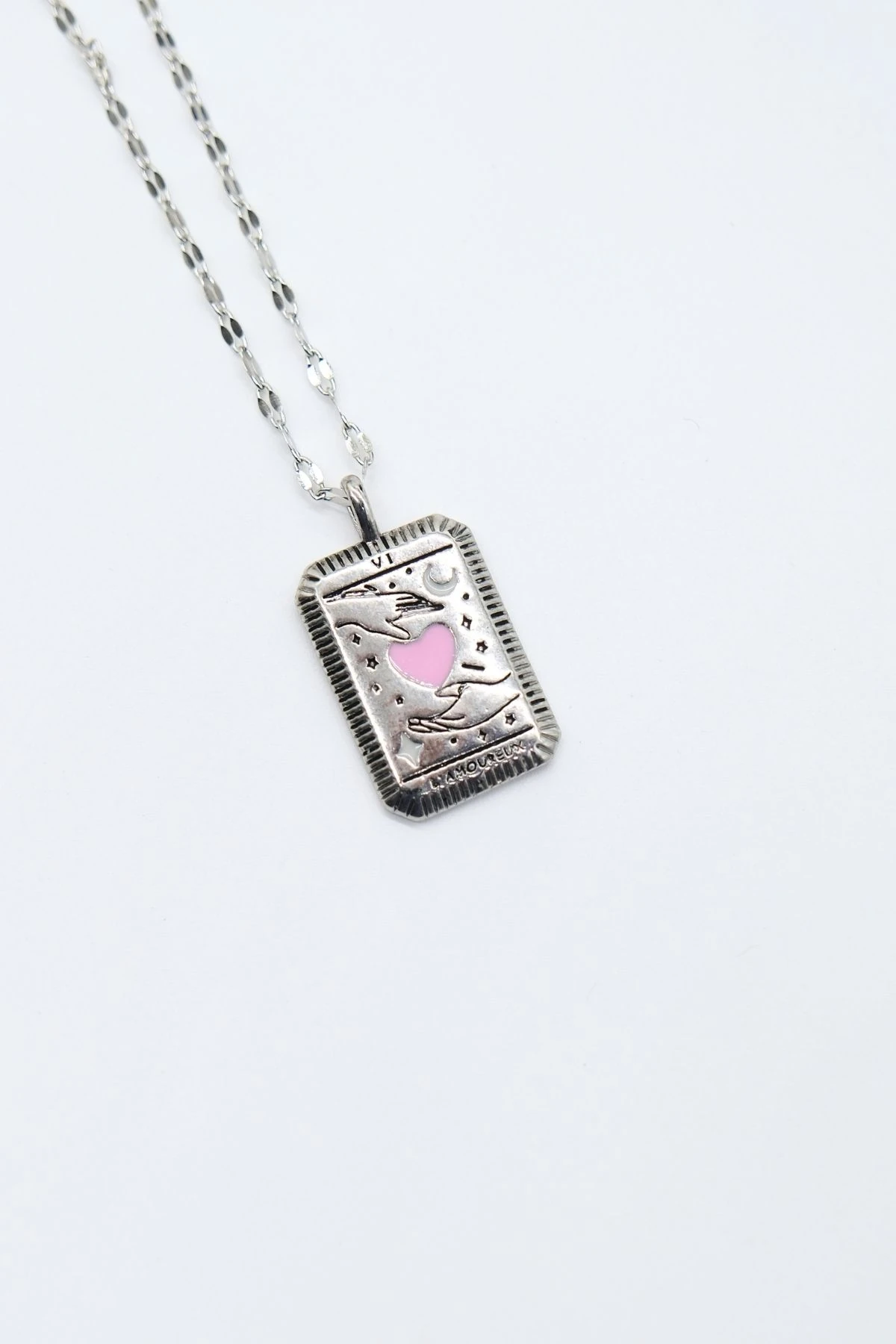 Çelik Gümüş Renk Zincir Kehanet Kolye