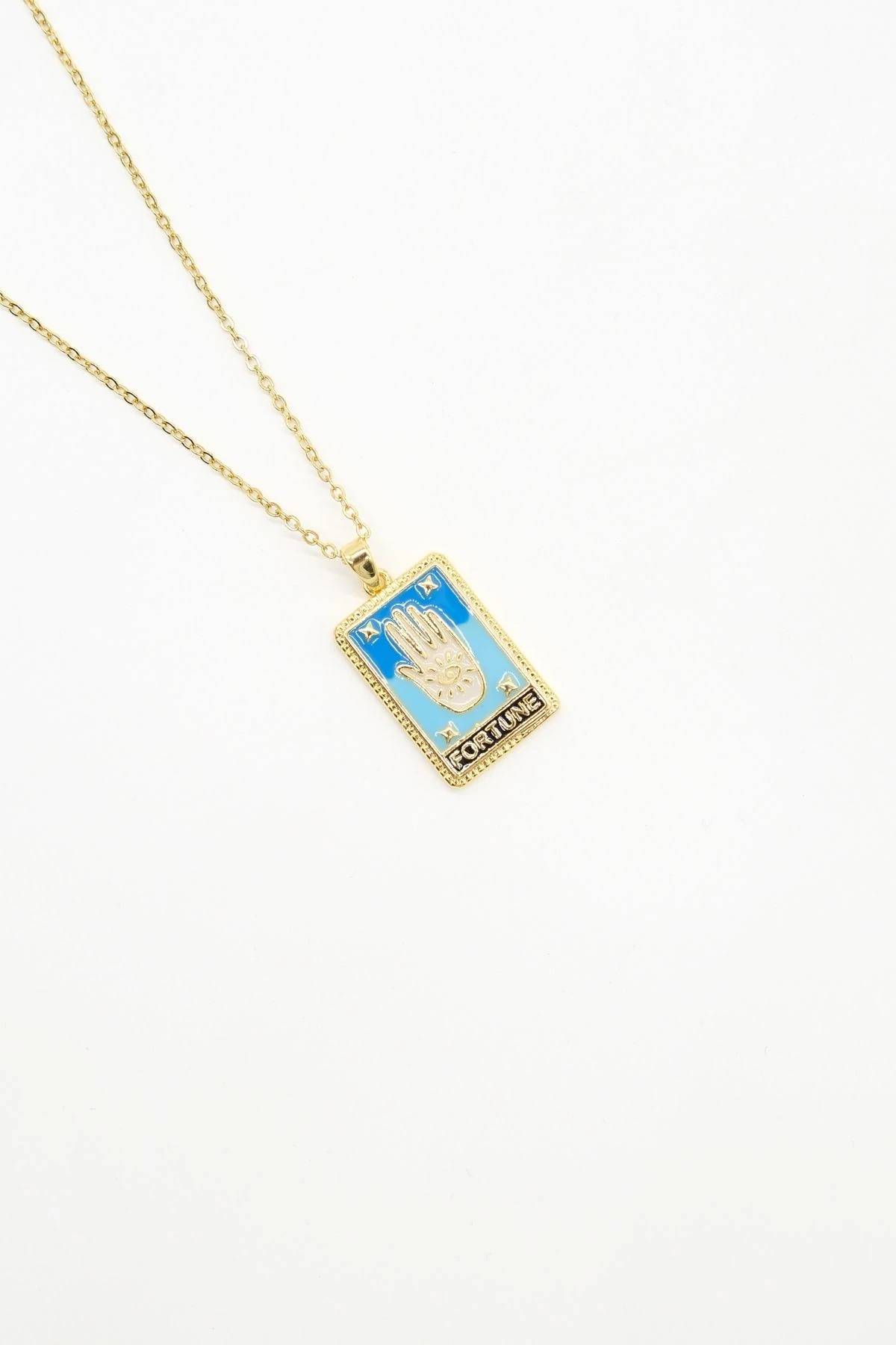 Çelik Gold Renk Fortune Tarot Kolye