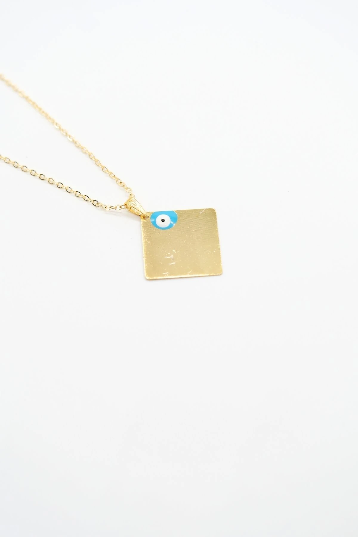 Gold Renk Zincir Plaka Kolye