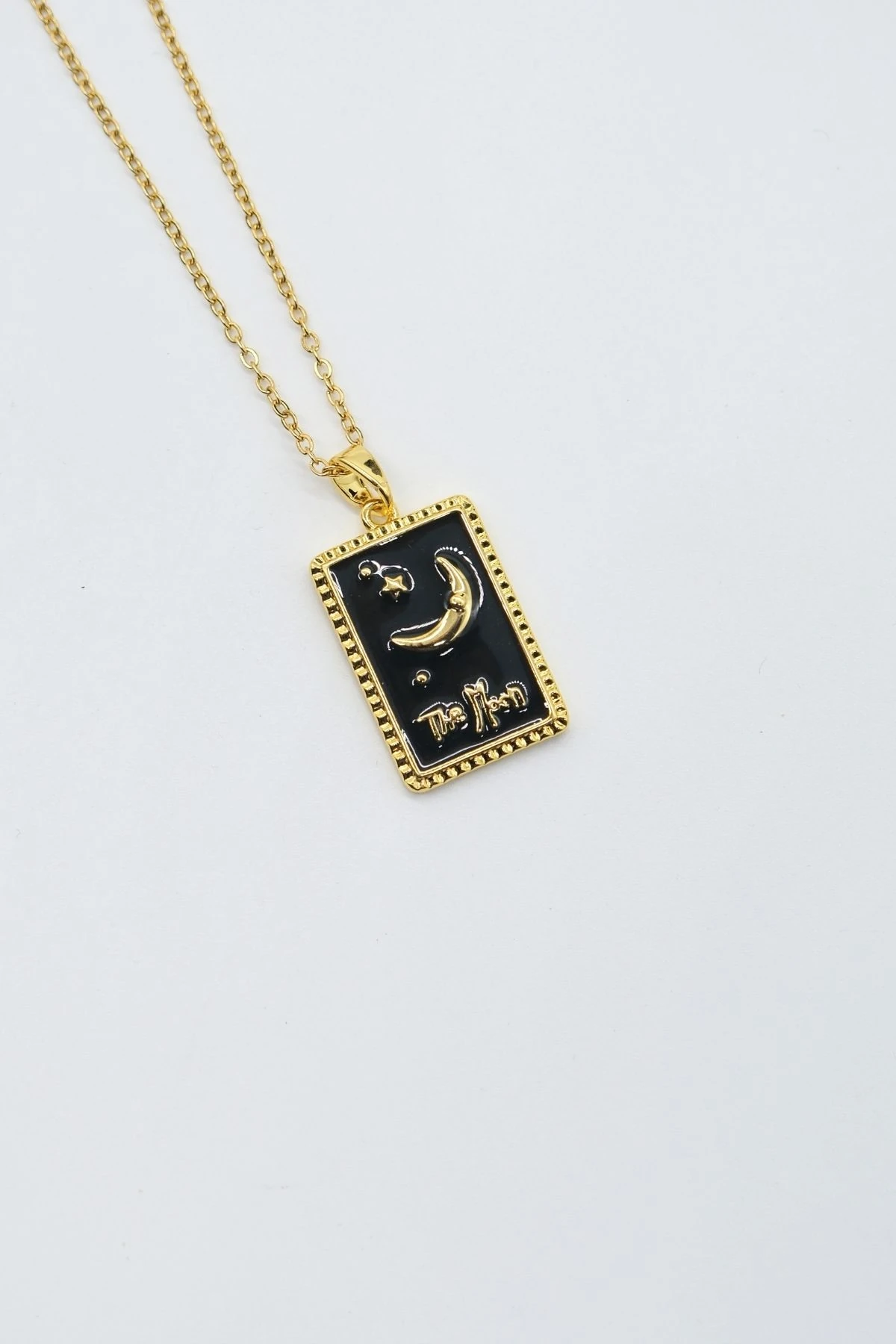 Çelik Gold Renk Zincir The Moon Kolye