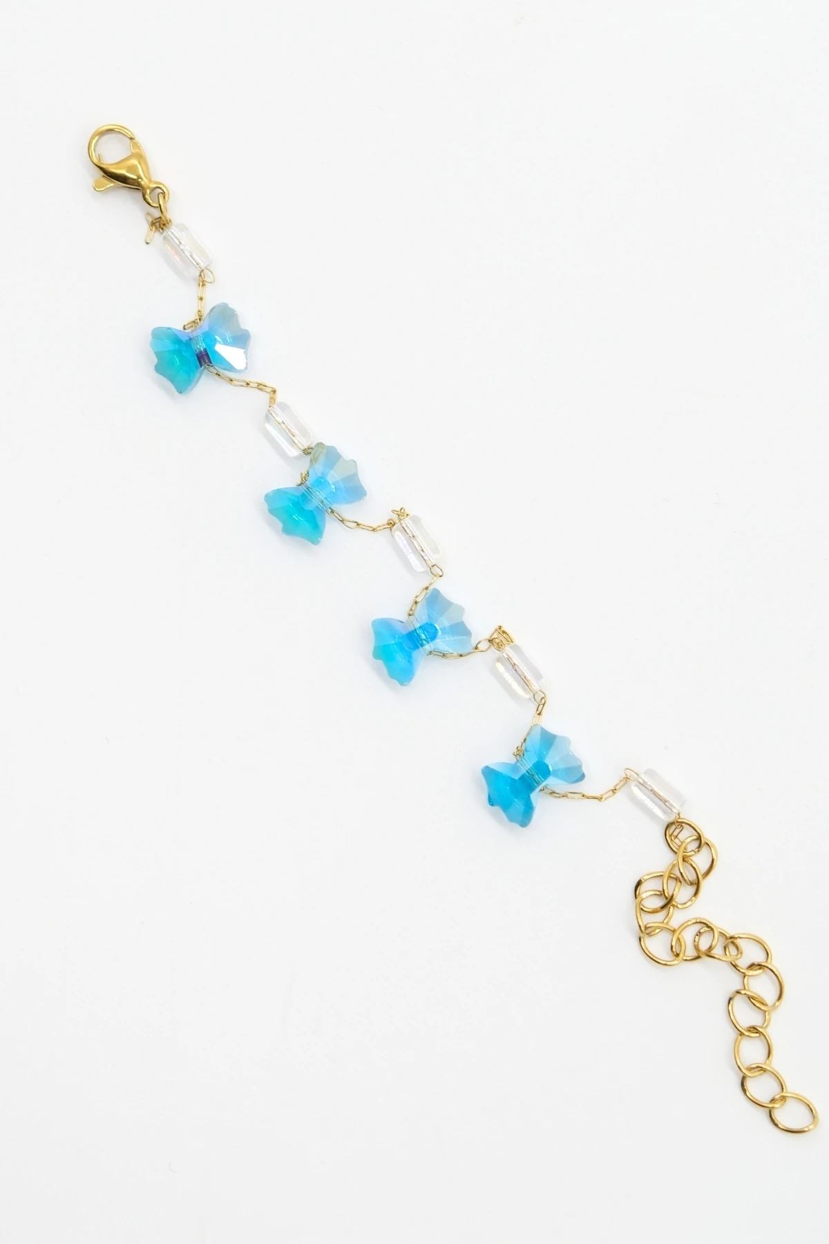 Fiyonk Kristal Taş Gold Bileklik