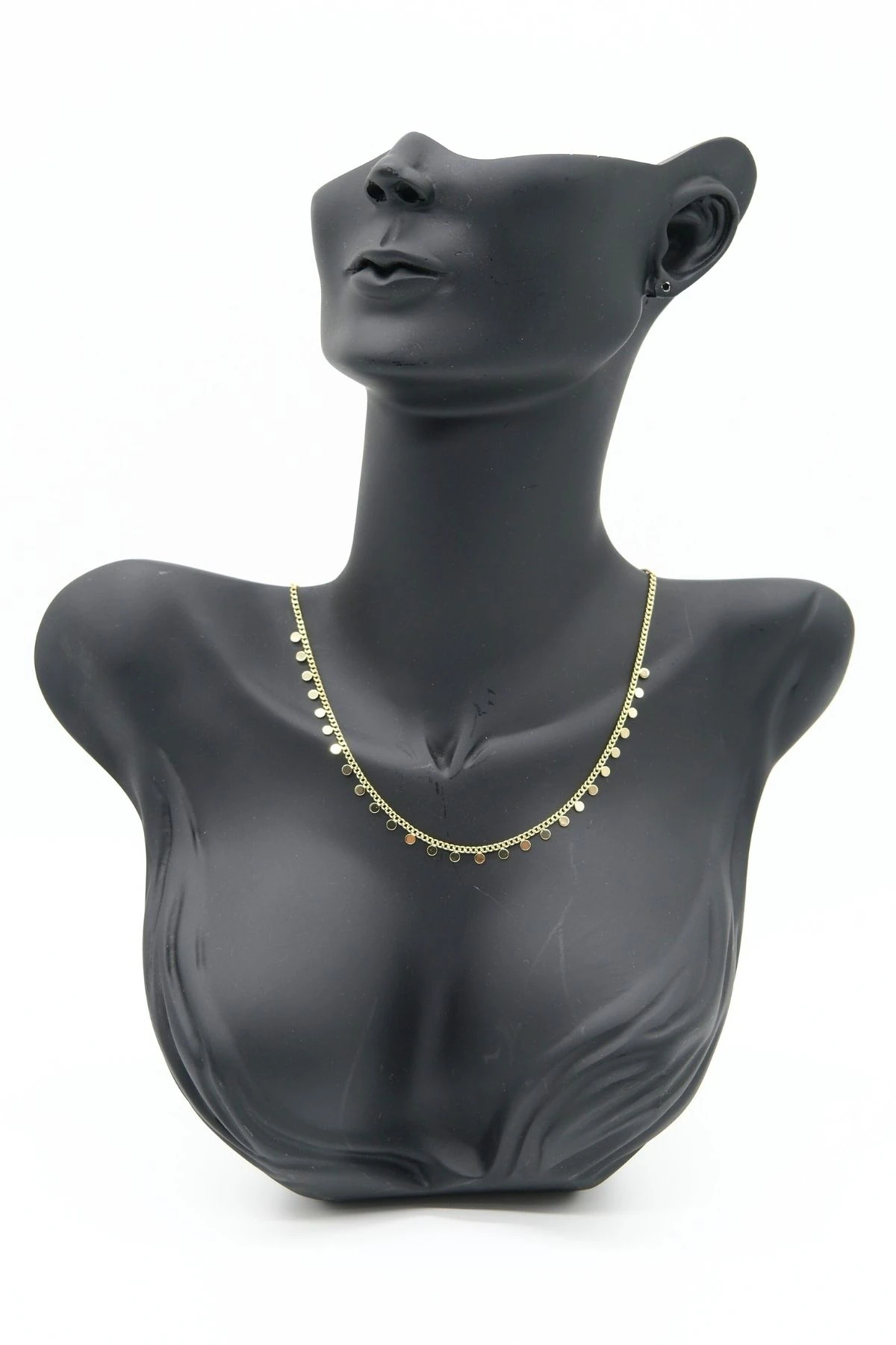 Pullu Gold Renk Çelik Kolye