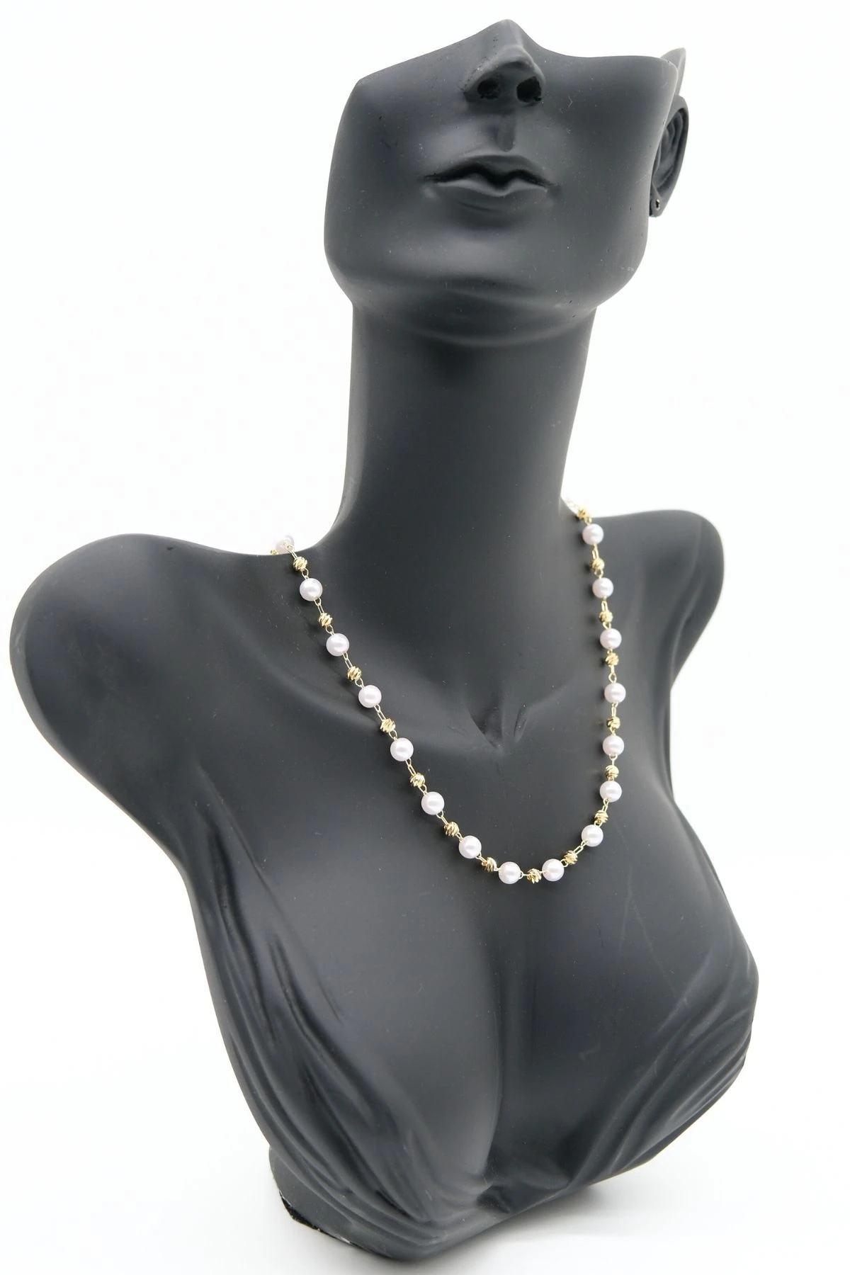 Gold Dorikalı Çelik İnci Kolye