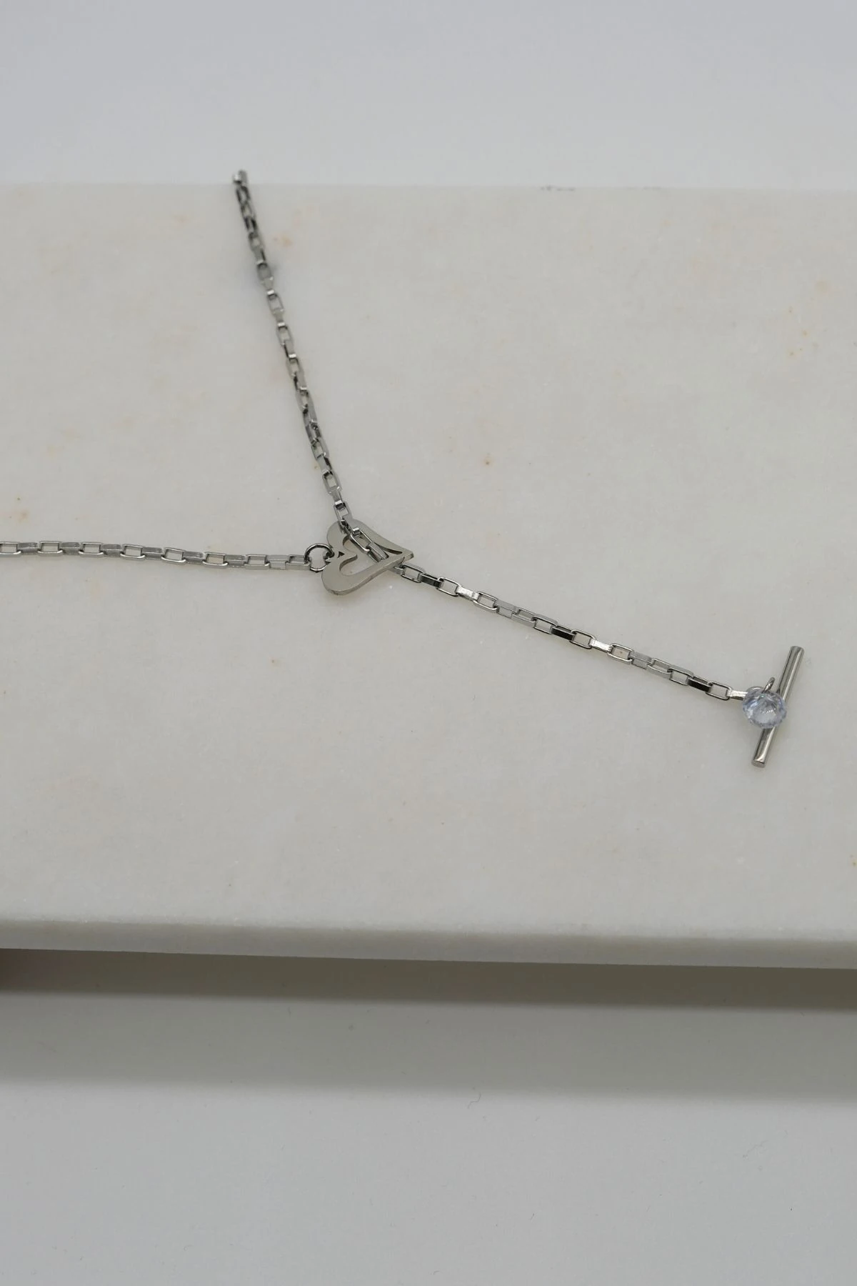 Çelik Sarkıt Model Kalpli Kolye