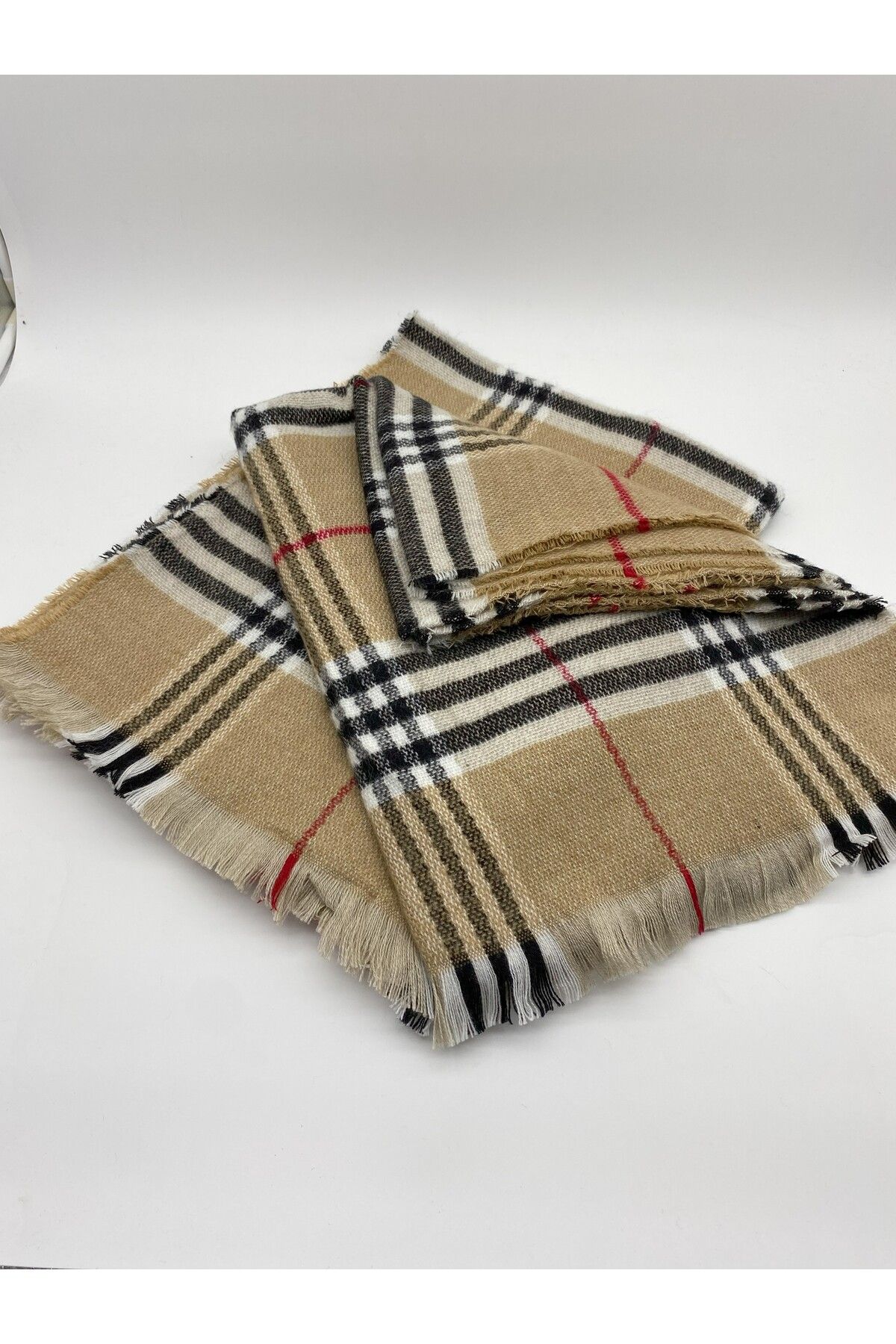 Kahverengi çizgi Desen Şal