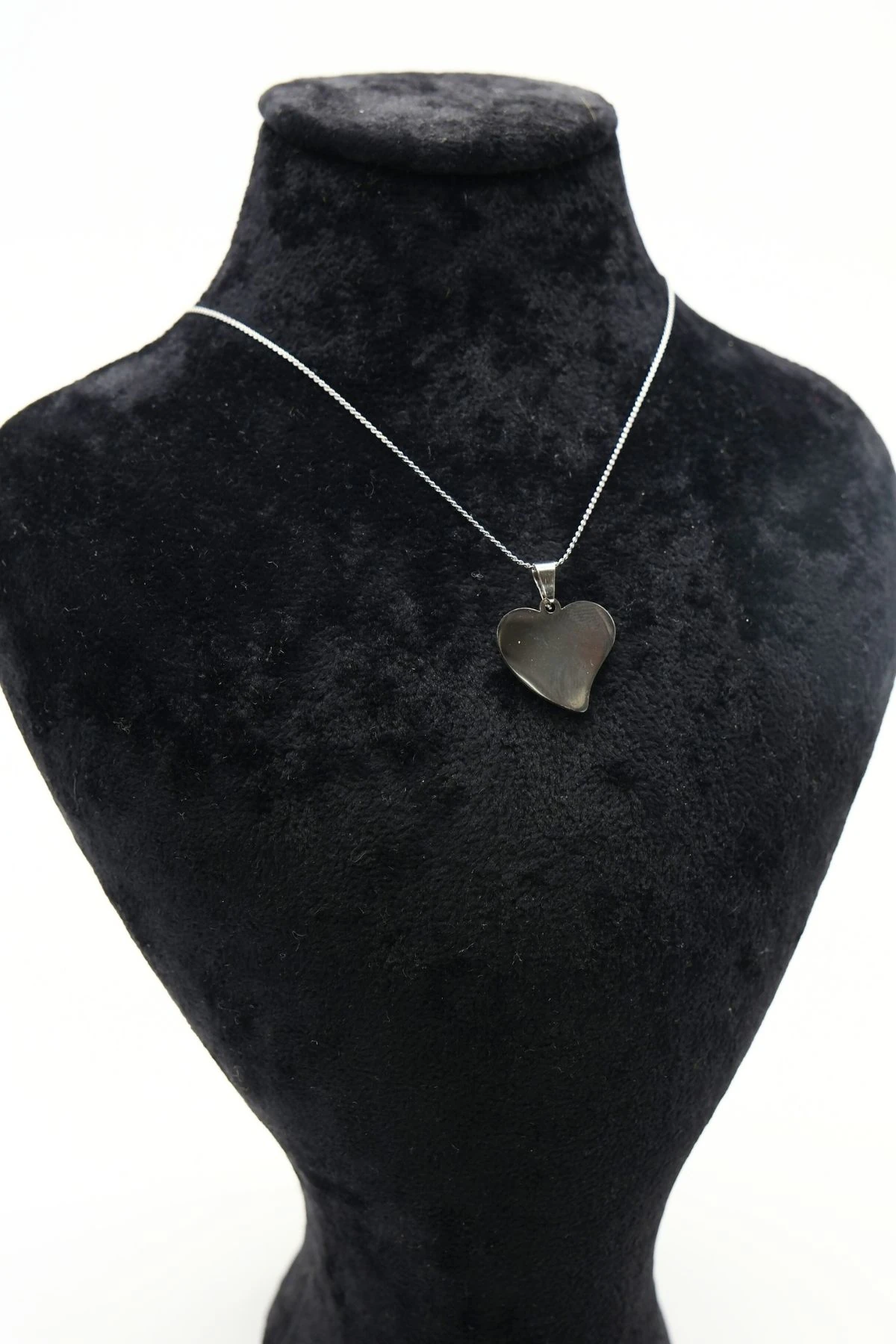 Çelik Plaka Kalp Kolye