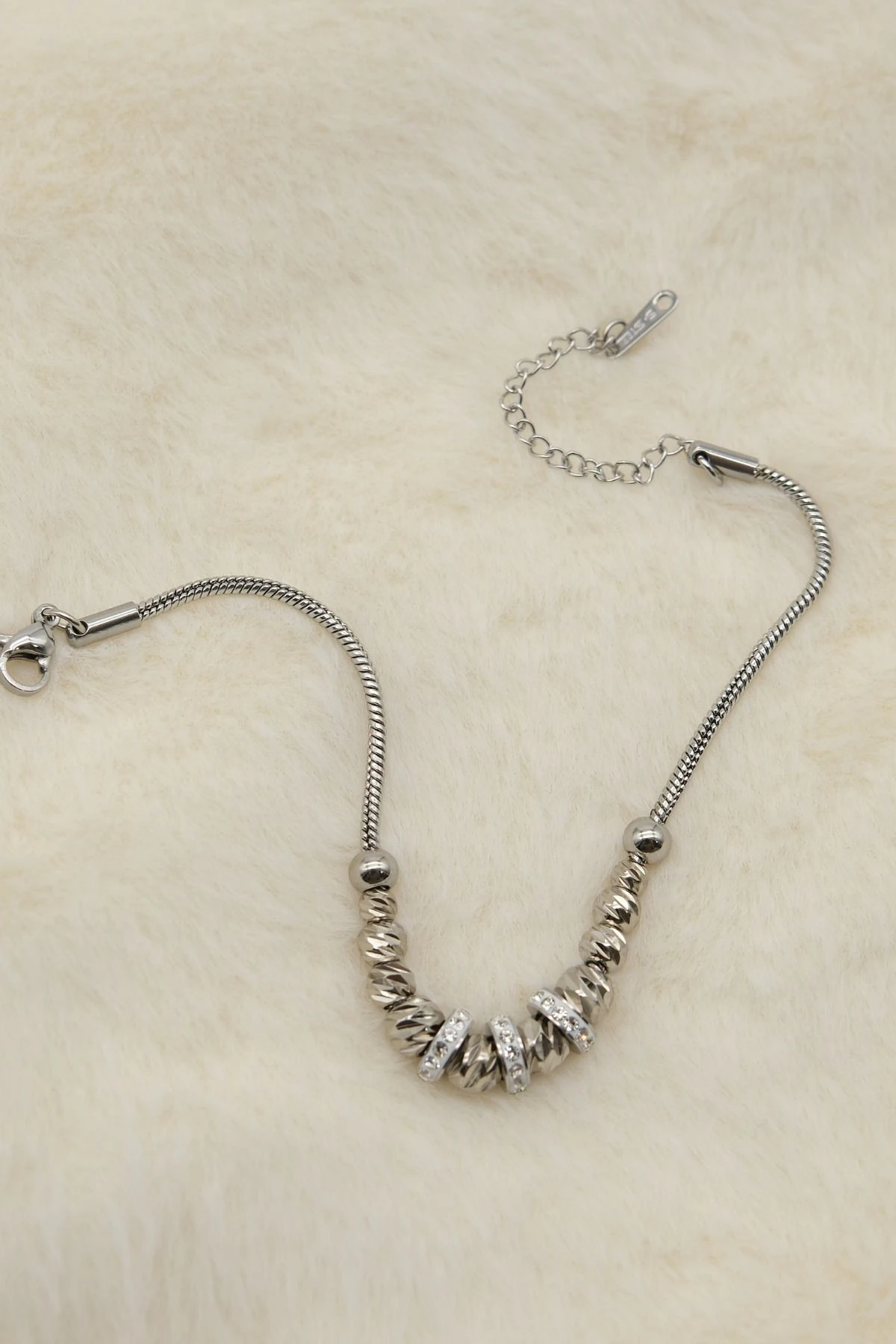 Gümüş Renk  Zirkon  Taş Figürlü  Bileklik