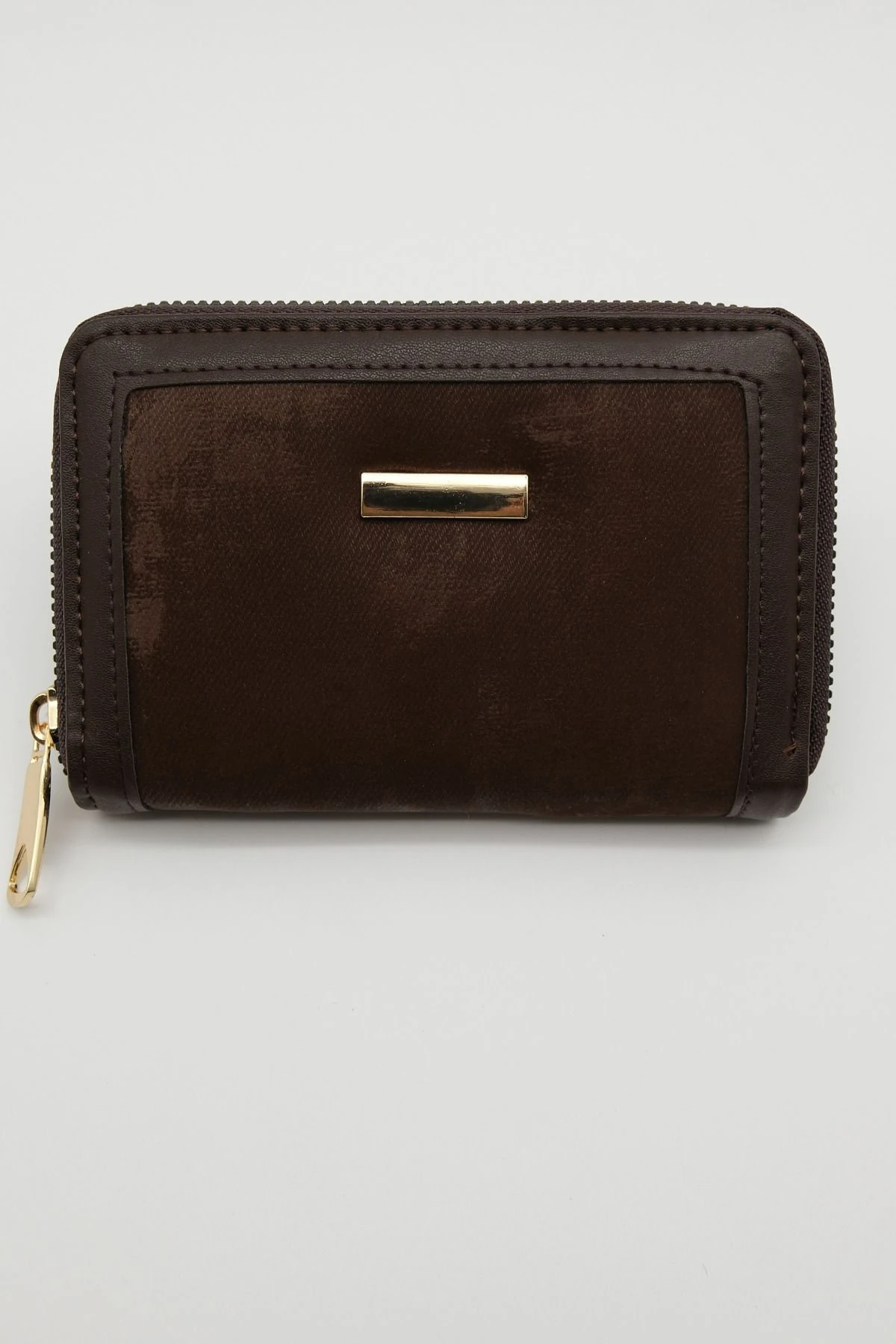 Kahverengi Süet Fermuarlı Cüzdan