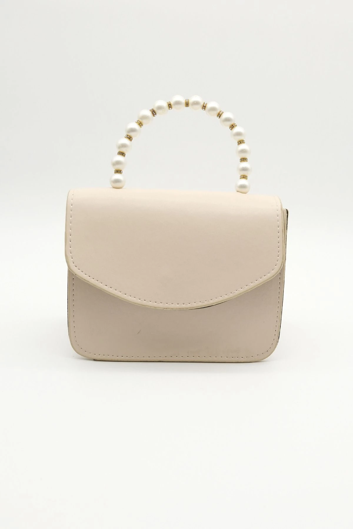 Mor Renk Beyaz Boncuk Detay Çanta