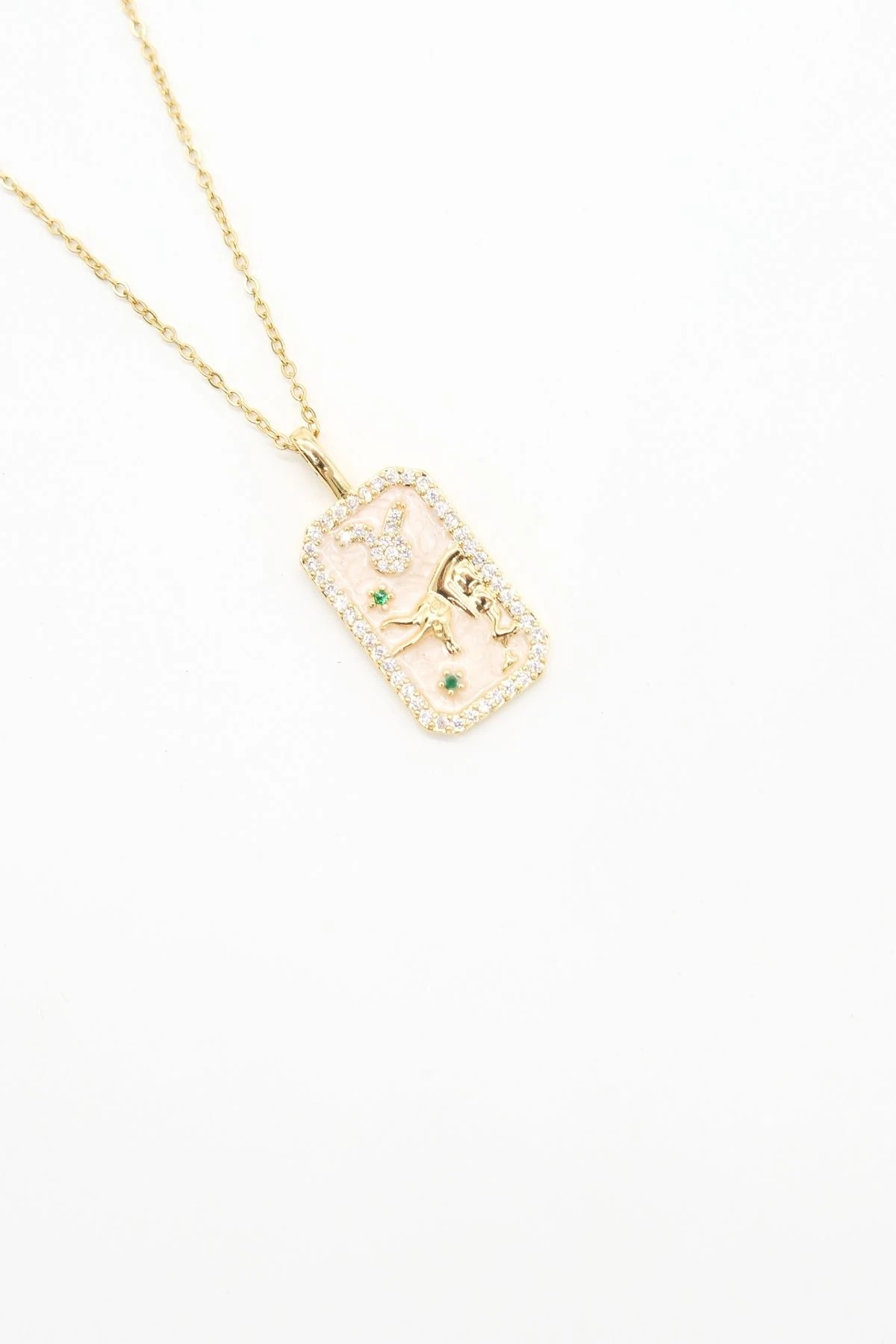 Çelik Gold Renk Boğa Burcu Tarot Kolye