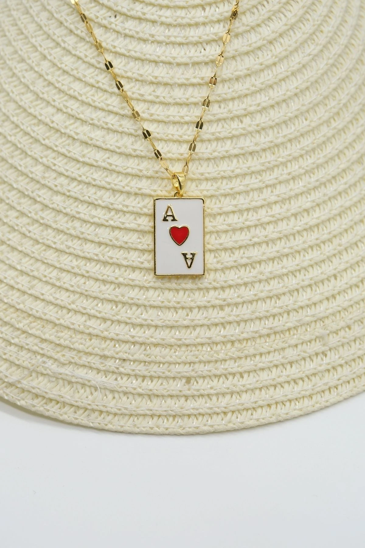 Çelik Gold Renk Zincir Kupa As Kolye