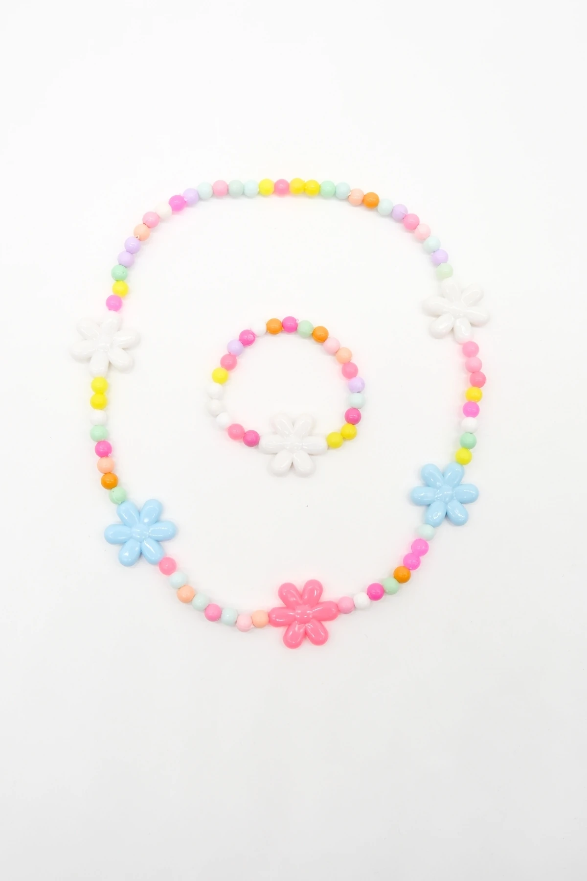 Çocuk Çiçekli Kolye Bileklik Set