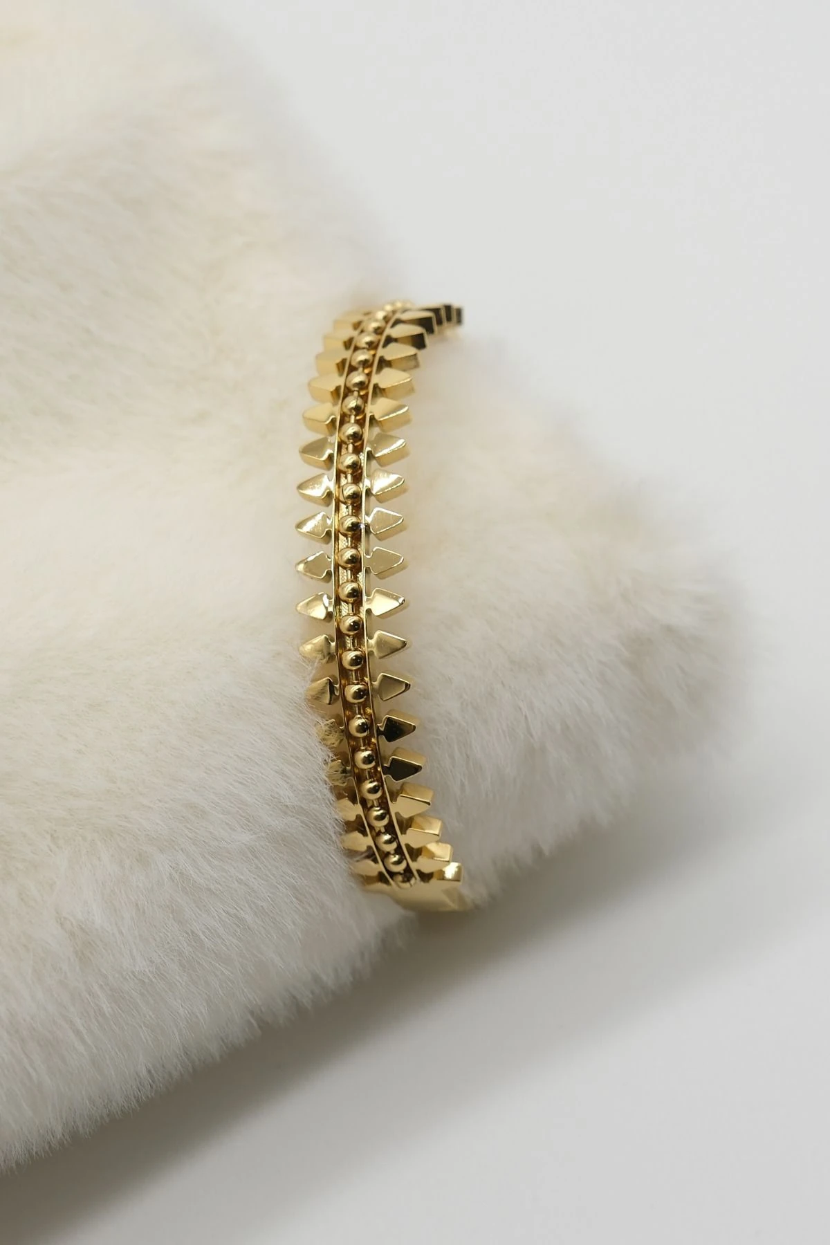 Gold Renk Dişli Model  Çelik Bileklik