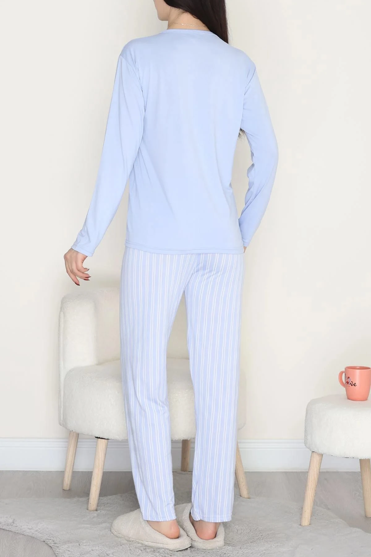 MAVİ ÇİZGİLİ PİJAMA TAKIMI