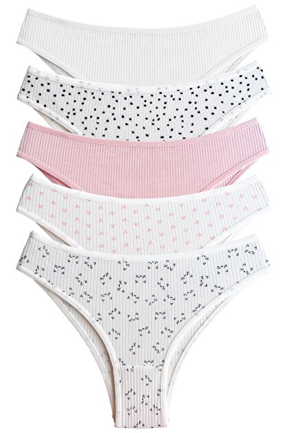 KARIŞIK DESENLİ PAMUKLU KÜLOT SETİ  5'Lİ