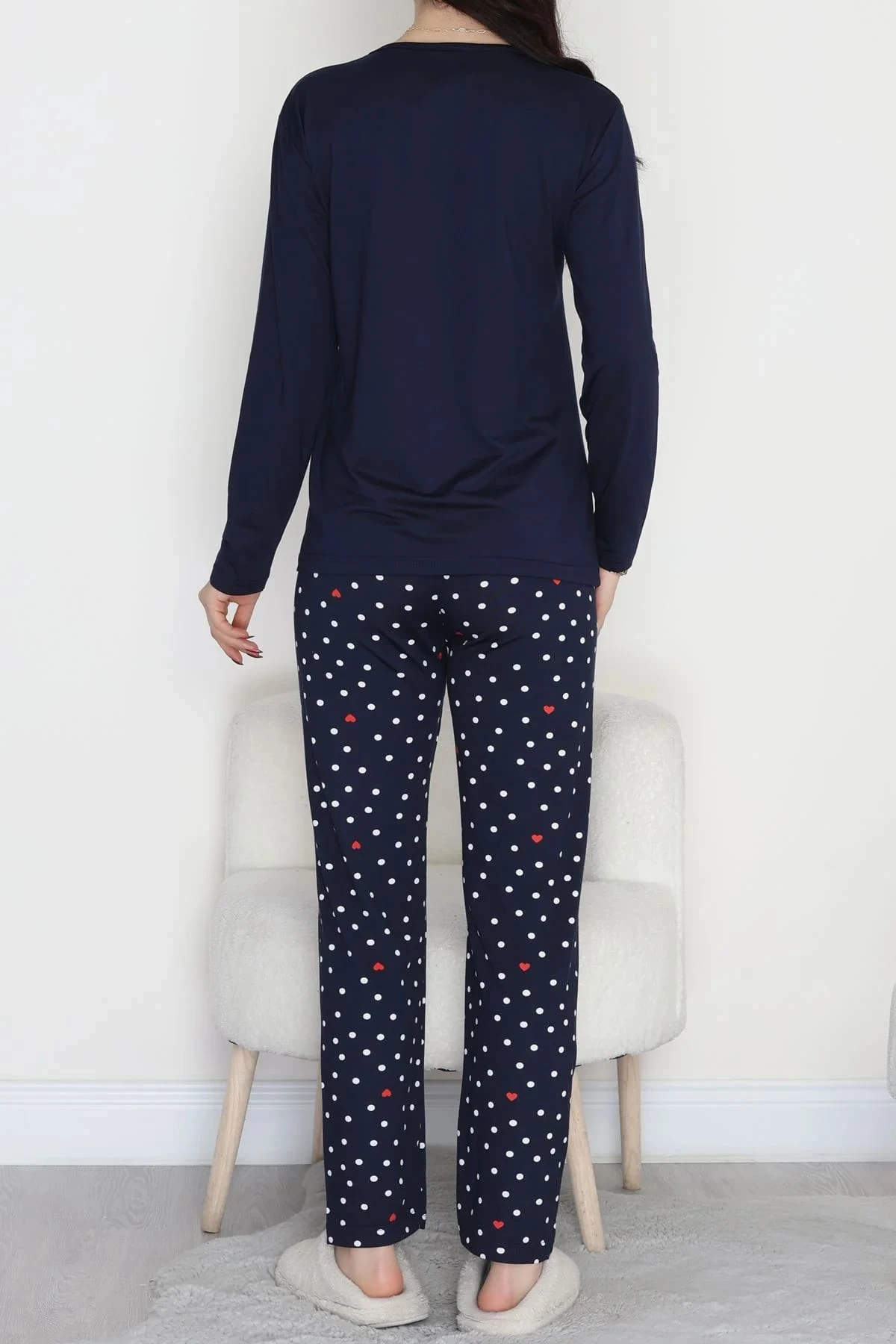 LACİVERT DESENLİ MİLAN PİJAMA TAKIMI