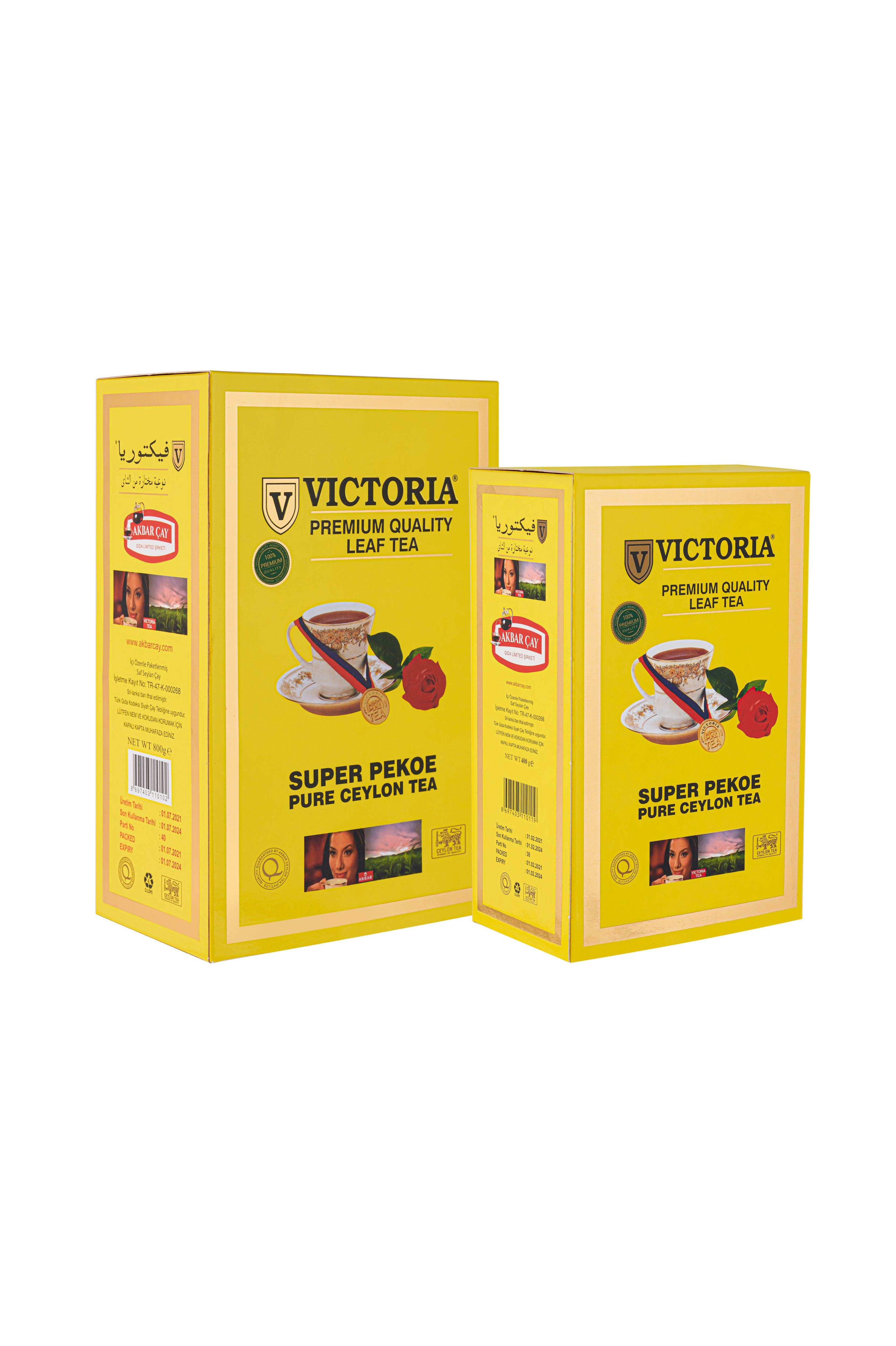 VICTORIA PREMIUM QUALITY LEAF TEA Avantajlı Özel 2 Li Paket 800 gr 400 gr - (SAF SEYLON SİYAH ÇAY) Iri Yapraklı 