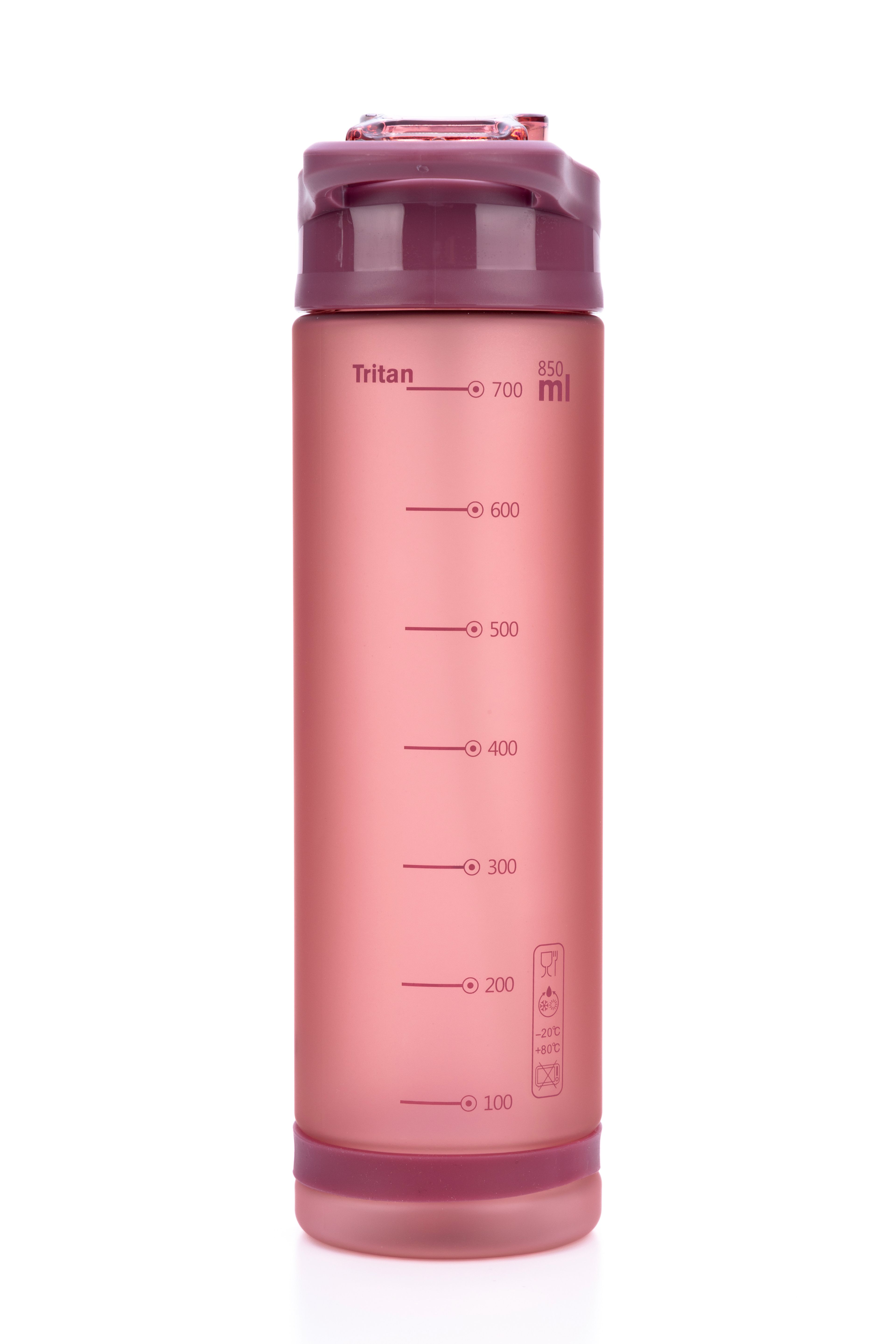  Çift Kapaklı Claret Red 850 ml Tritan Su Matarası