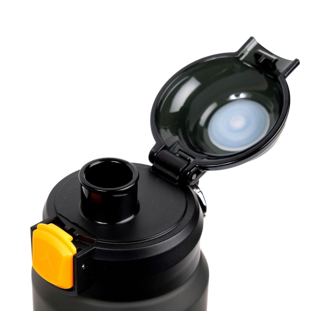 Çift Kapaklı Black Tourmaline Matte 1000 ml Tritan Su Matarası
