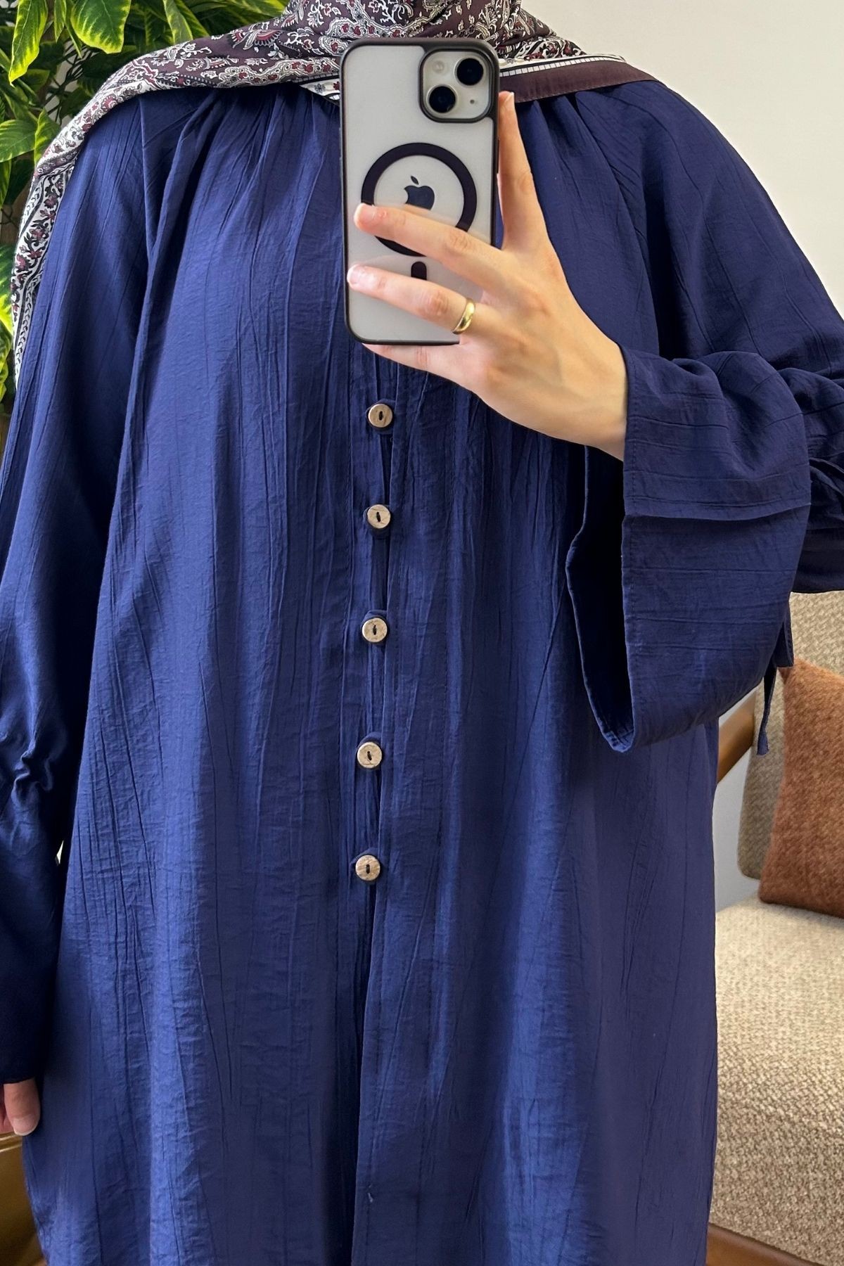 Düğmeli Oversize Pantolonlu Takım