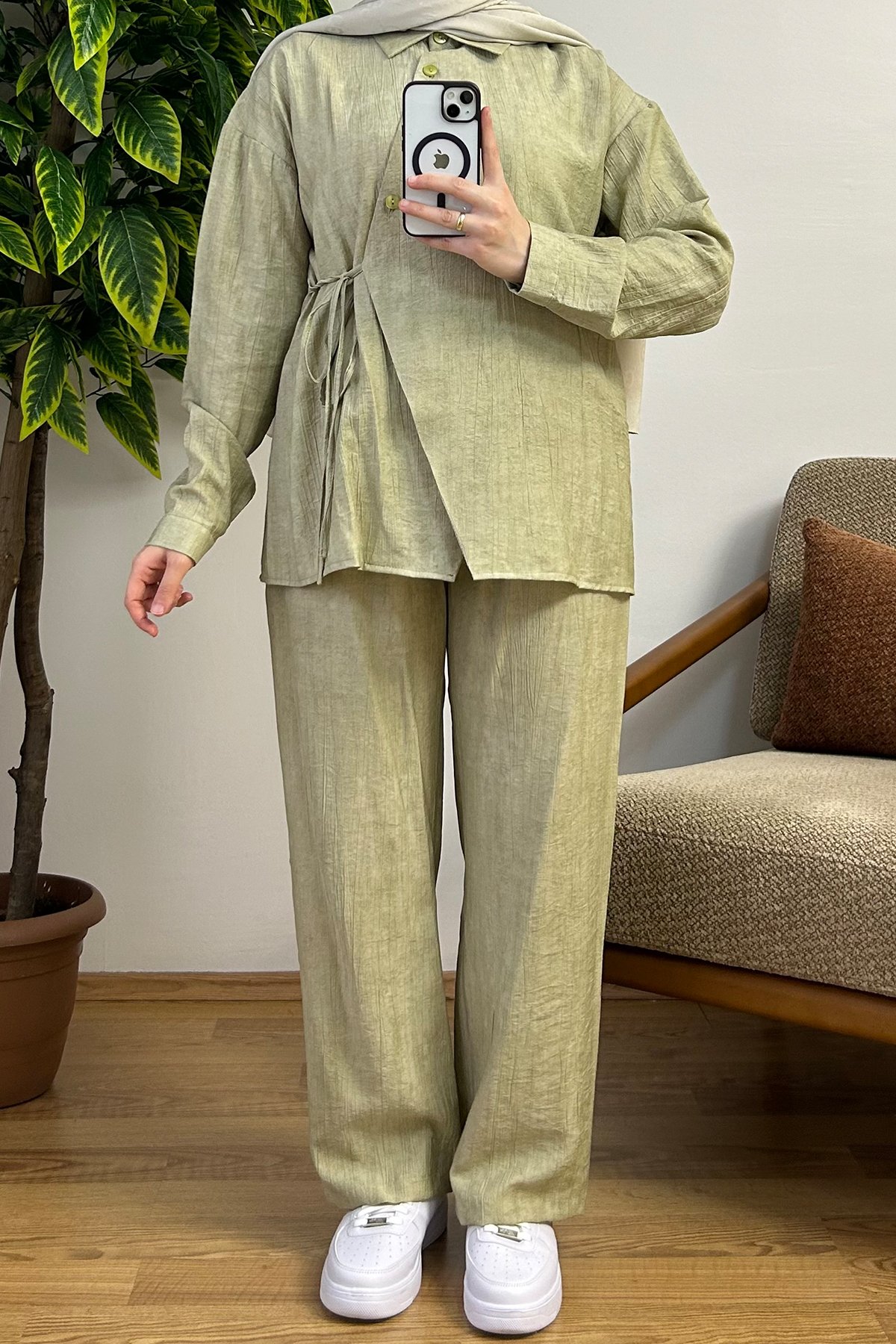 Yandan Bağlamalı Kimono Takım