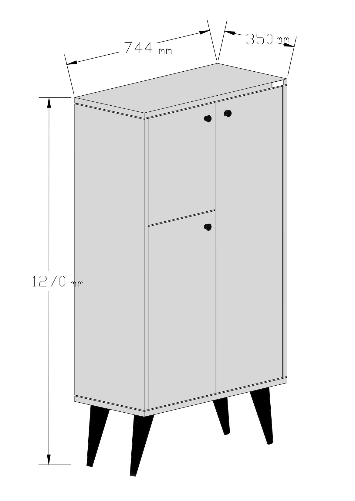 %100 Mdf Lam Siyah Desenli Kapaklı 6 Raflı Ayakkabılık