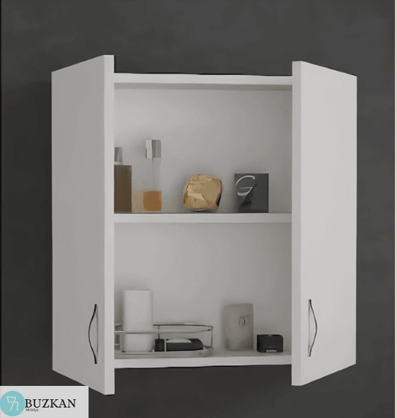 %100 Mdf lam Beyaz Çamaşır Makinesi Dolabı Ve Üst Dolap Seti