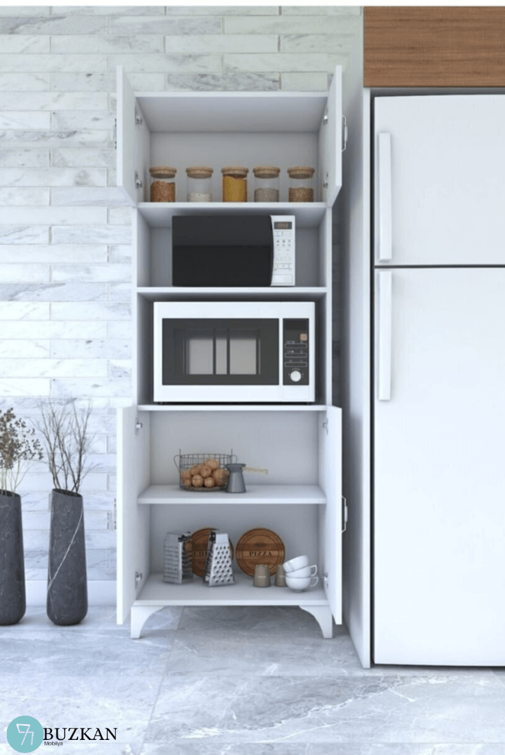 % 100 Mdf Fırın Ve Mikro Fırınlık Fırınmikro Dolabı Beyaz